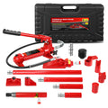 Garvee 4 Ton Hydraulic Porta Power Jack Kit - 8000lbs Heavy-Duty Car Lift with 17-Piece Accessory Set, 1.25M Hose, and Carrying Case for Auto Repair, Frame Straightening, and Equipment Maintenance