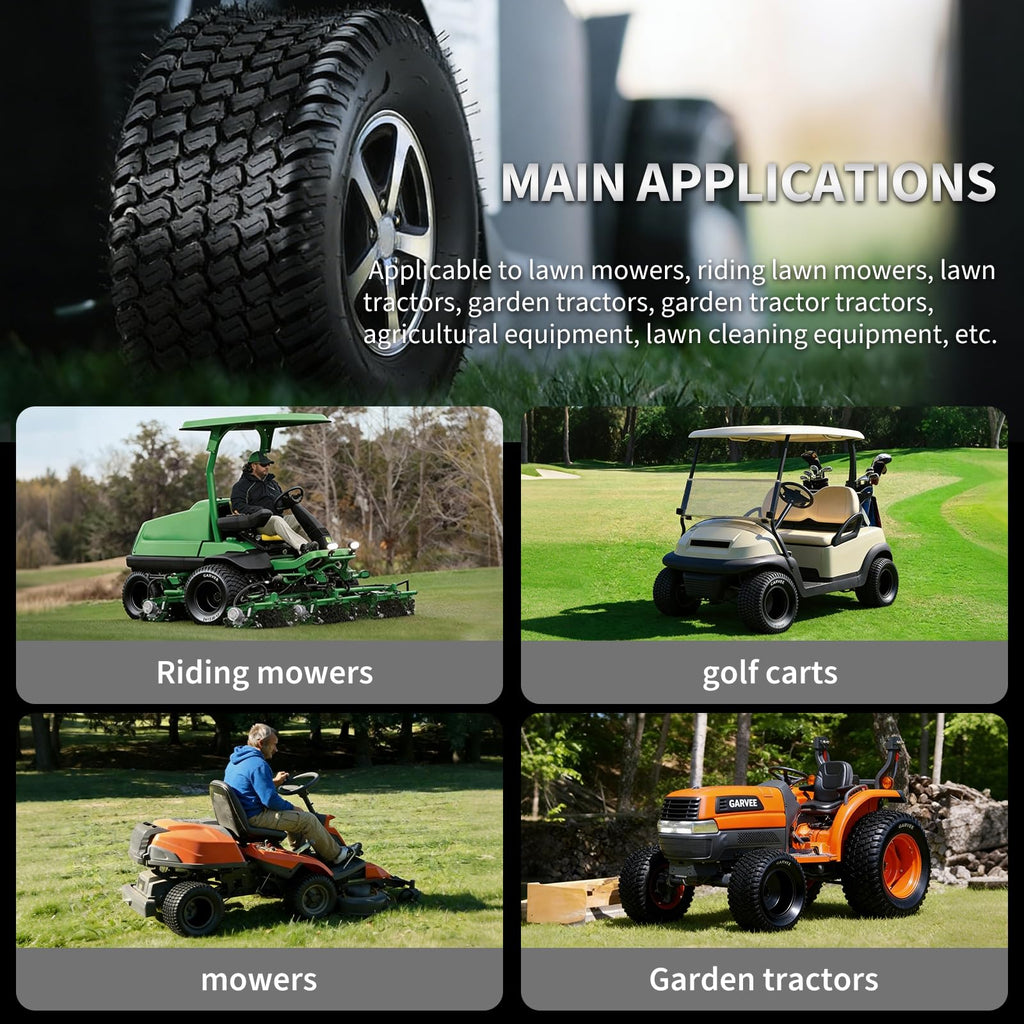 Garvee 24x12-12 Lawn Mower Tires 4-Ply Tubeless Garden Tractor Turf Tires for Mowers & Yard Carts 24x12x12 Black