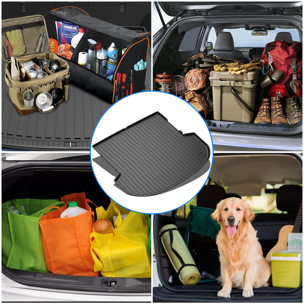 Garvee Cargo Mat for 2021-2023 Hyundai Santa Fe, All-Weather Rear Cargo Protector TPE Durable Easy Clean Black