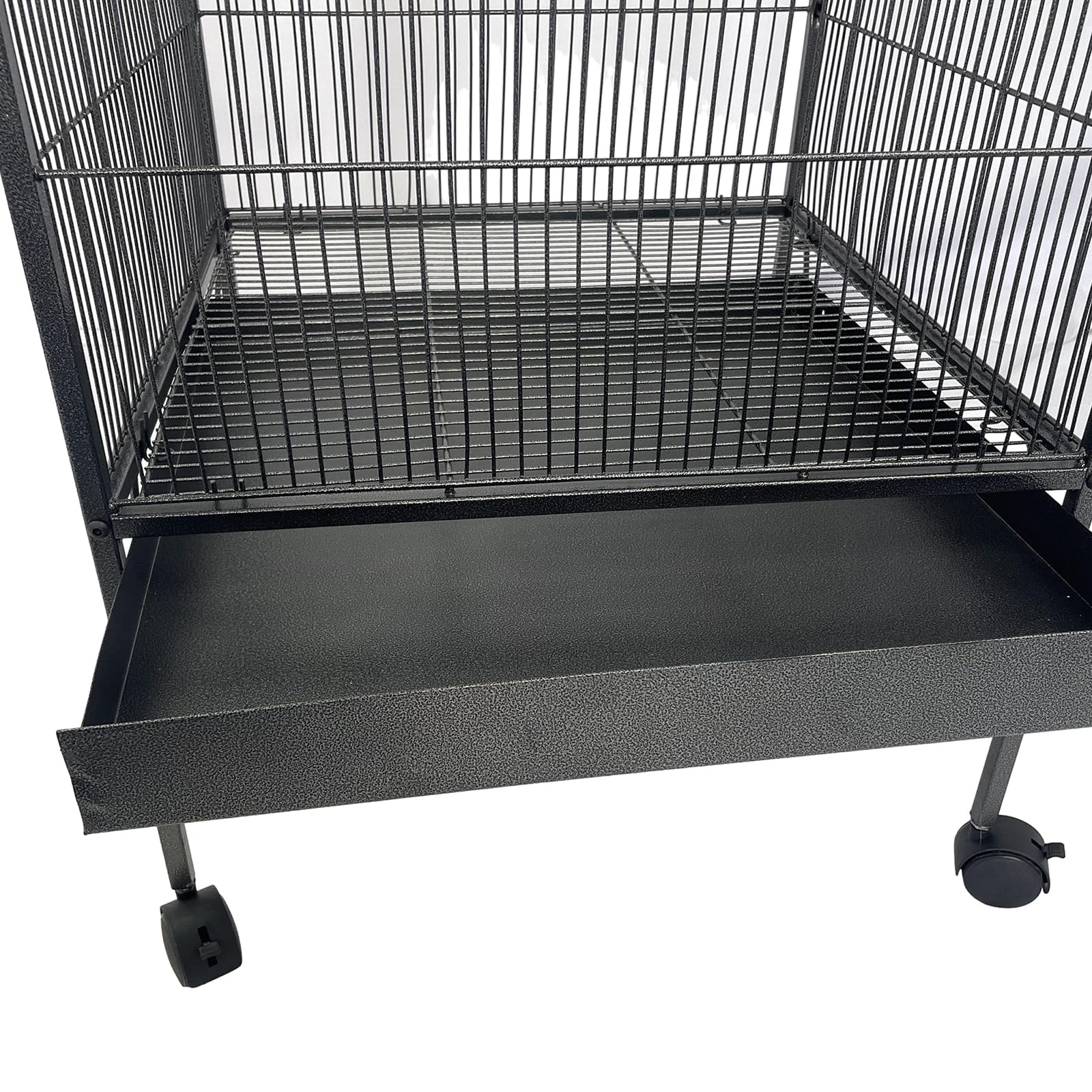 Garvee Steel Bird Cage With Rolling Stand Plastic Feeder PP Slide-out Tray Large Flight Cage For Parrots Parakeets Cockatiels Pigeons Lovebirds Antique Gray