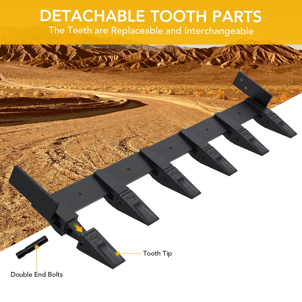 Garvee 60" Bucket Clamp on Debris Forks, Heavy Duty Clamp on Pallet Fork 4000 lbs Capacity Bucket Forks Attachments Fit for Loader Bucket Skidsteer Tractor