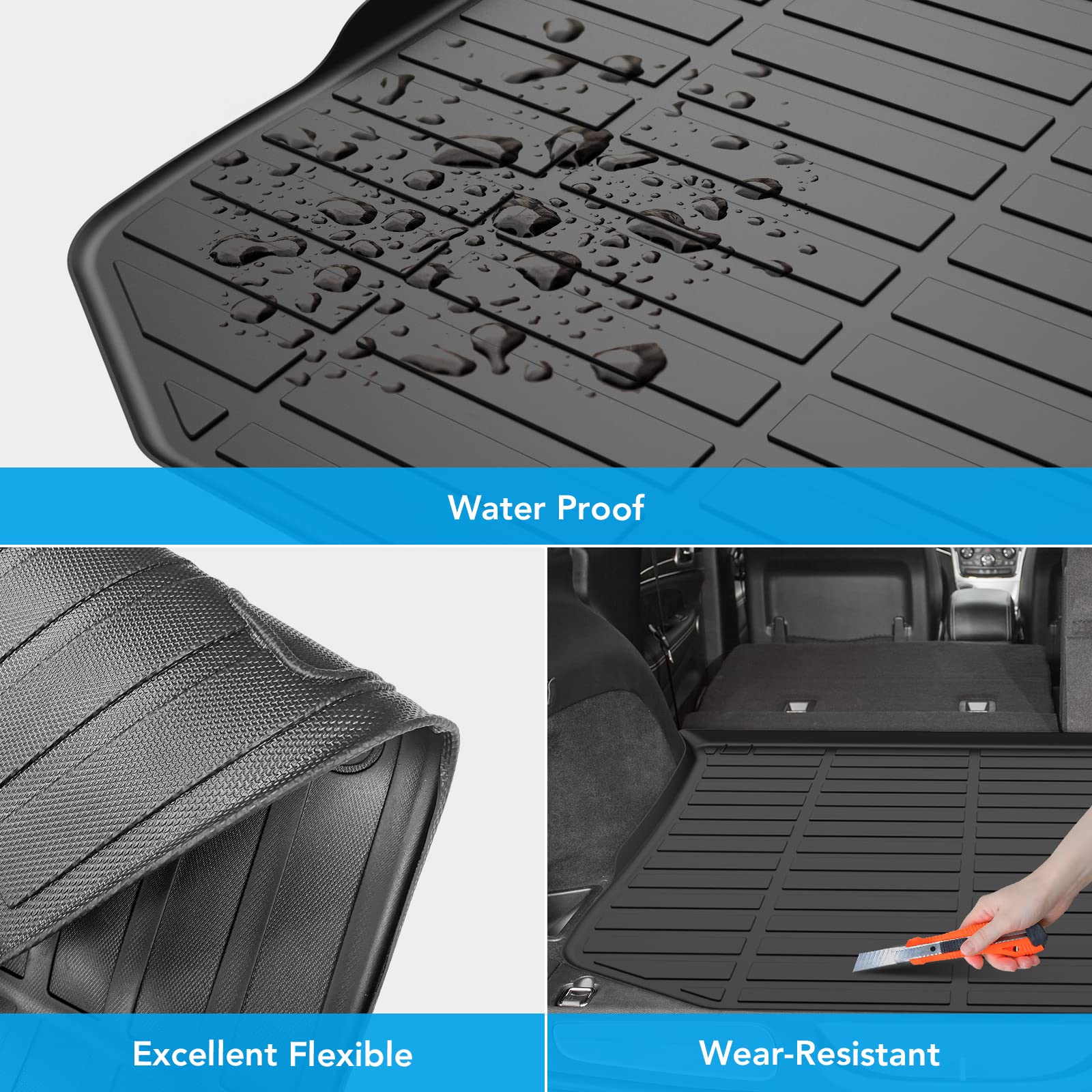Garvee Cargo Mat Cargo Liners, Custom Fit Cargo Liner Rear Cargo Tray Trunk Mats for Bronco 2021-2023