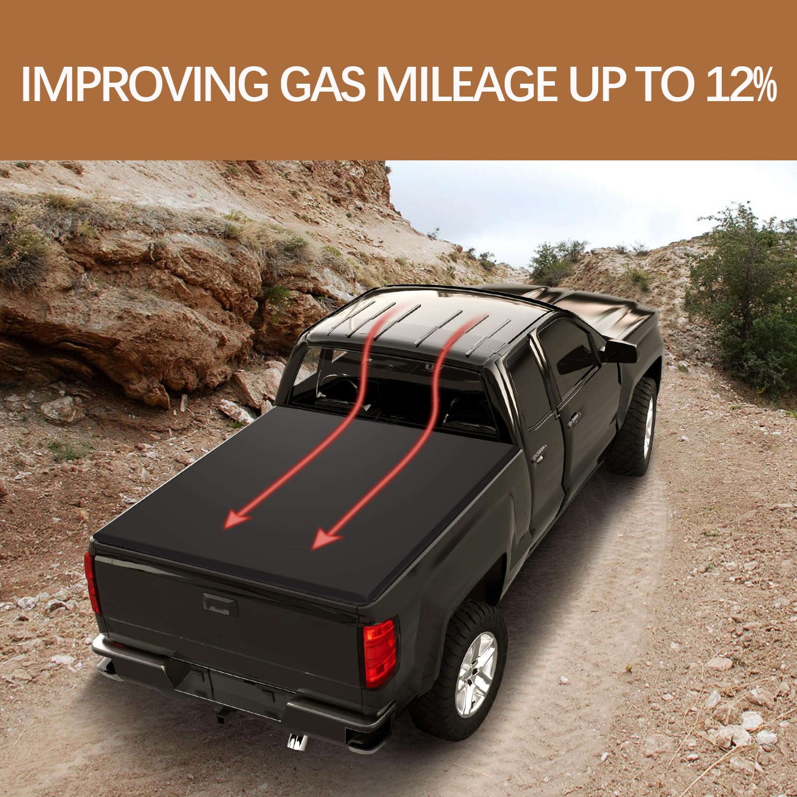 Garvee 5.8ft Roll-Up Soft Tonneau for '14-'18 Silverado 1500