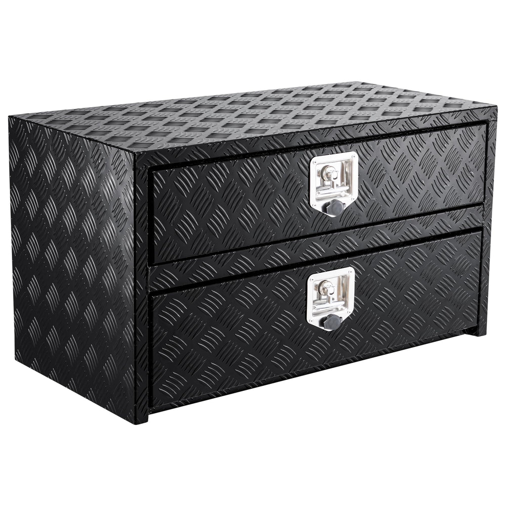 Garvee 36" Aluminum Truck Tool Box w/Drawer, Two-Tier Organizer, Waterproof Underbody Toolbox for Pickup, Truck Bed, RV, Trailer, 36"x18"x20"