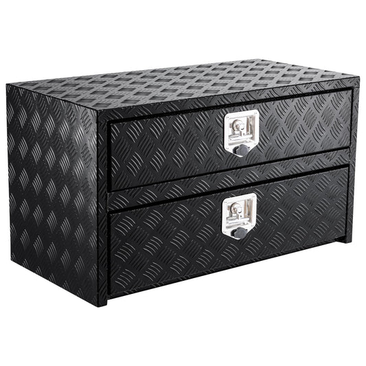 Garvee 36" Aluminum Truck Tool Box w/Drawer, Two-Tier Organizer, Waterproof Underbody Toolbox for Pickup, Truck Bed, RV, Trailer, 36"x18"x20"