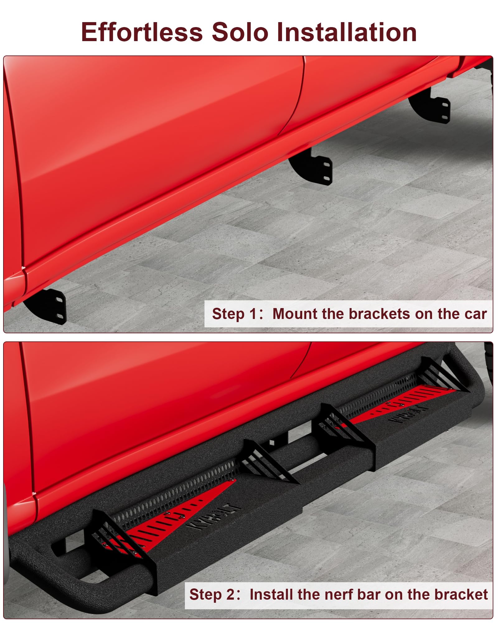 Garvee Running Boards Compatible with Chevy Colorado/GMC Canyon Crew Cab 2015-2024,Powder Coated Truck Side Steps Nerf Bar Rock Sliders