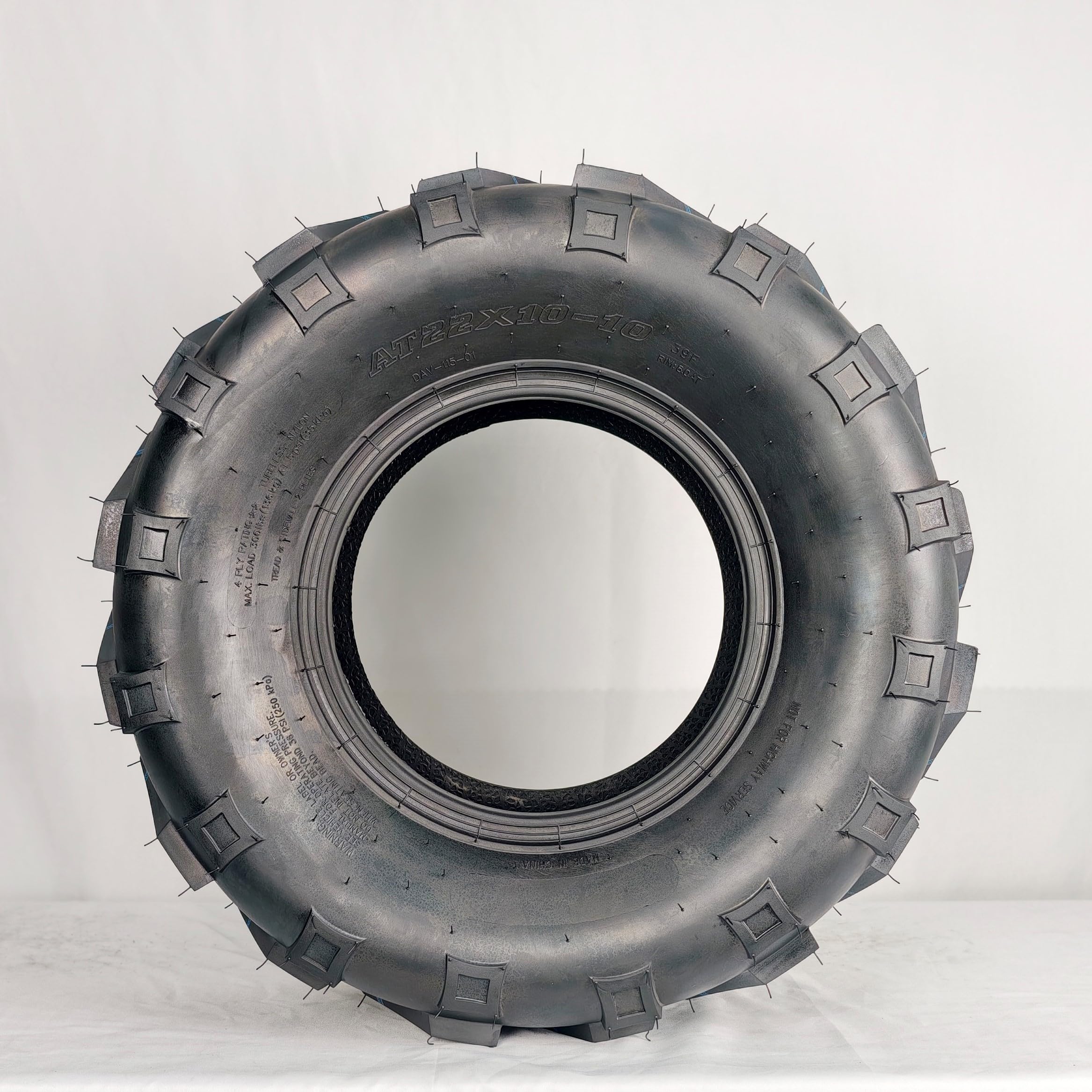 Garvee Set Of 2 All Terrain ATV Tires 22X10-10 4PR Tubeless For Off-Road Adventures, Durable Black
