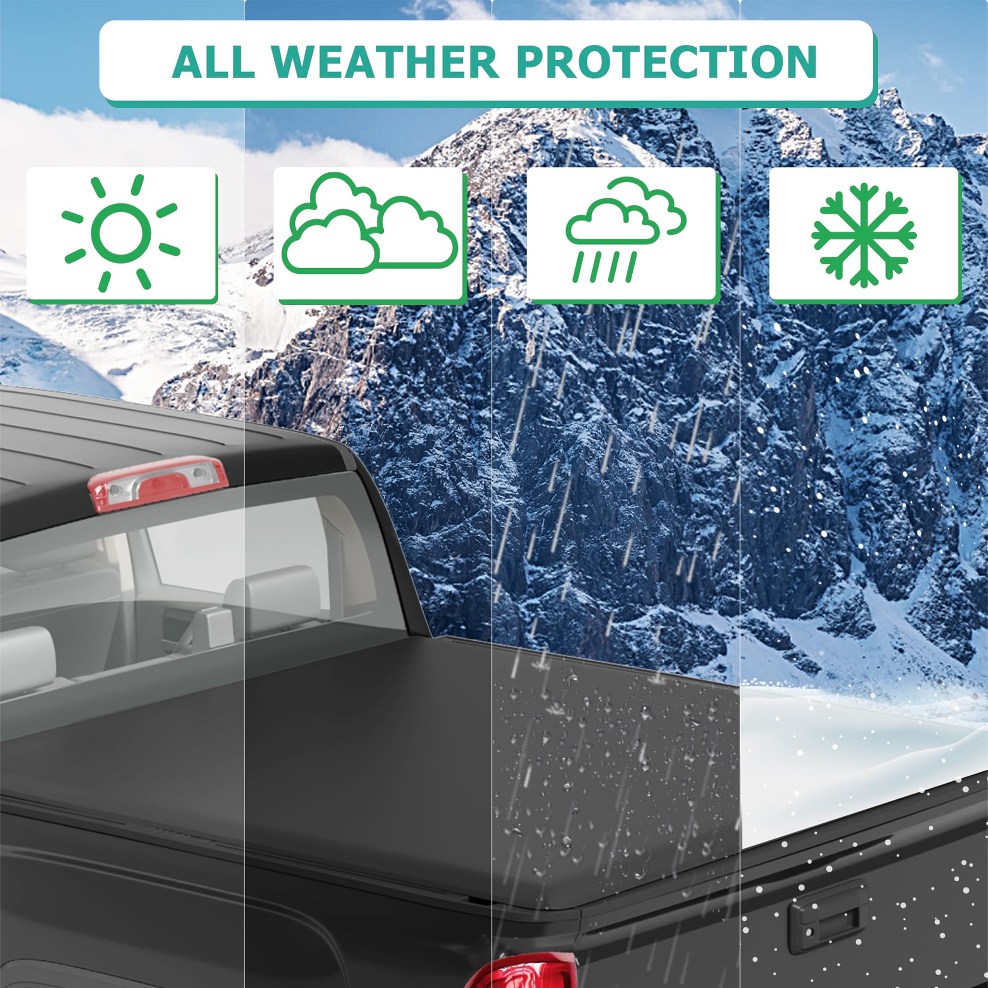 Garvee Soft Tri-Fold Truck Bed Tonneau Cover Compatible with 2009-2024 Dodge Ram 1500 (Classic&New), Fleetside 6.4 ft Bed Without Rambox
