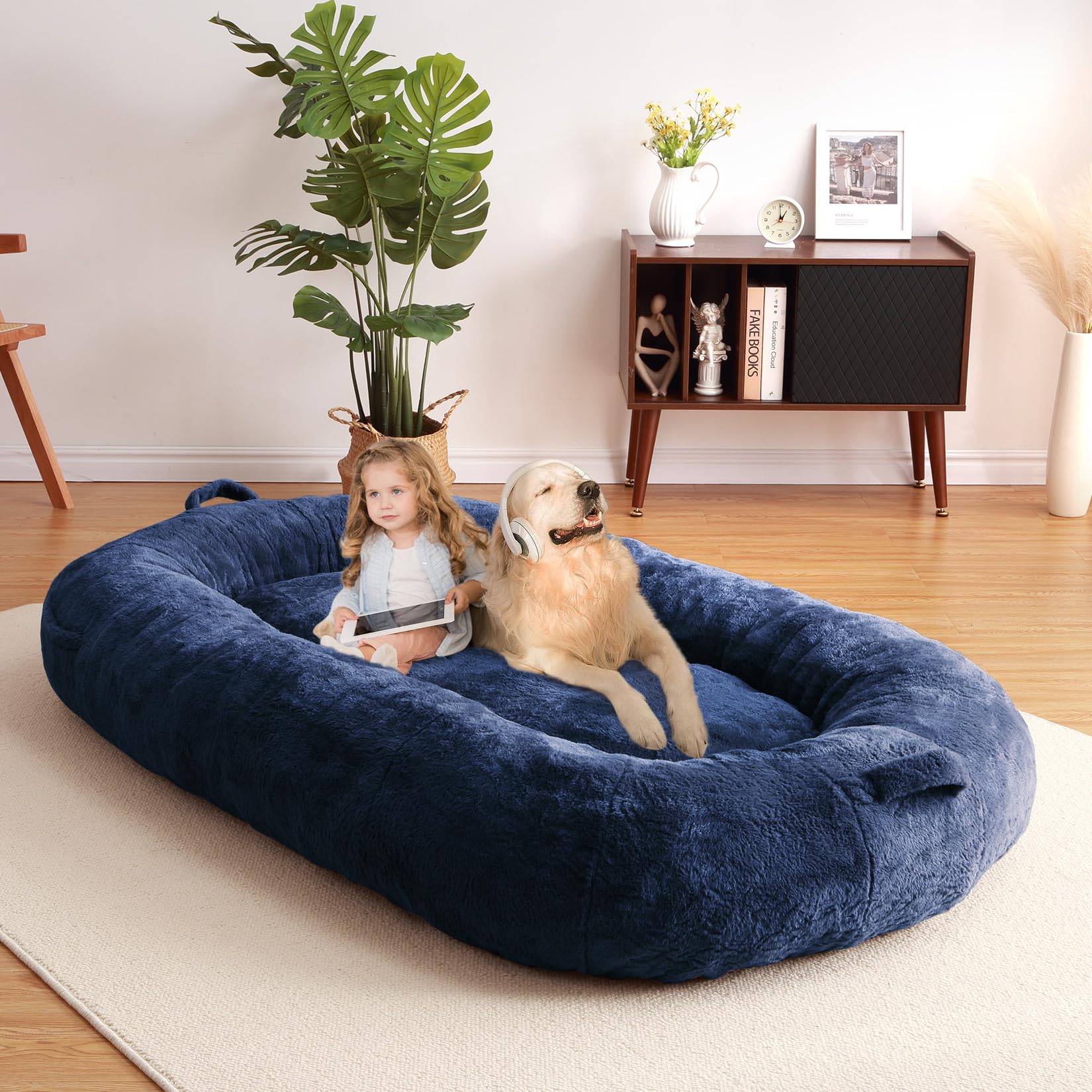 Garvee Giant Dog Bed for Men and Women, 75"x48"x14" - Washable & Plush Dog Bed for People, Suitable for Adults，Human-Sized Bed