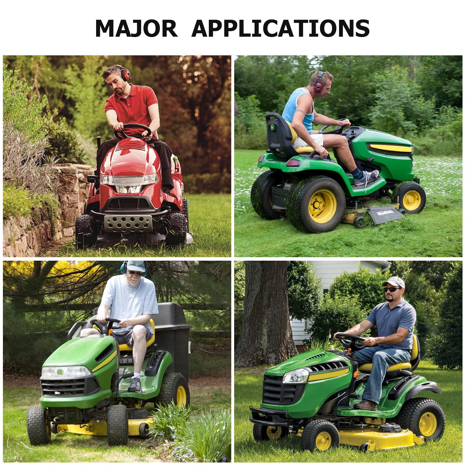 Garvee 15x6.00-6 Lawn Mower Tire, 15x6x6 Tractor Turf Tire, 4 ply Tubeless, 565lbs Capacity, Set of 2 - 16x6.50-8