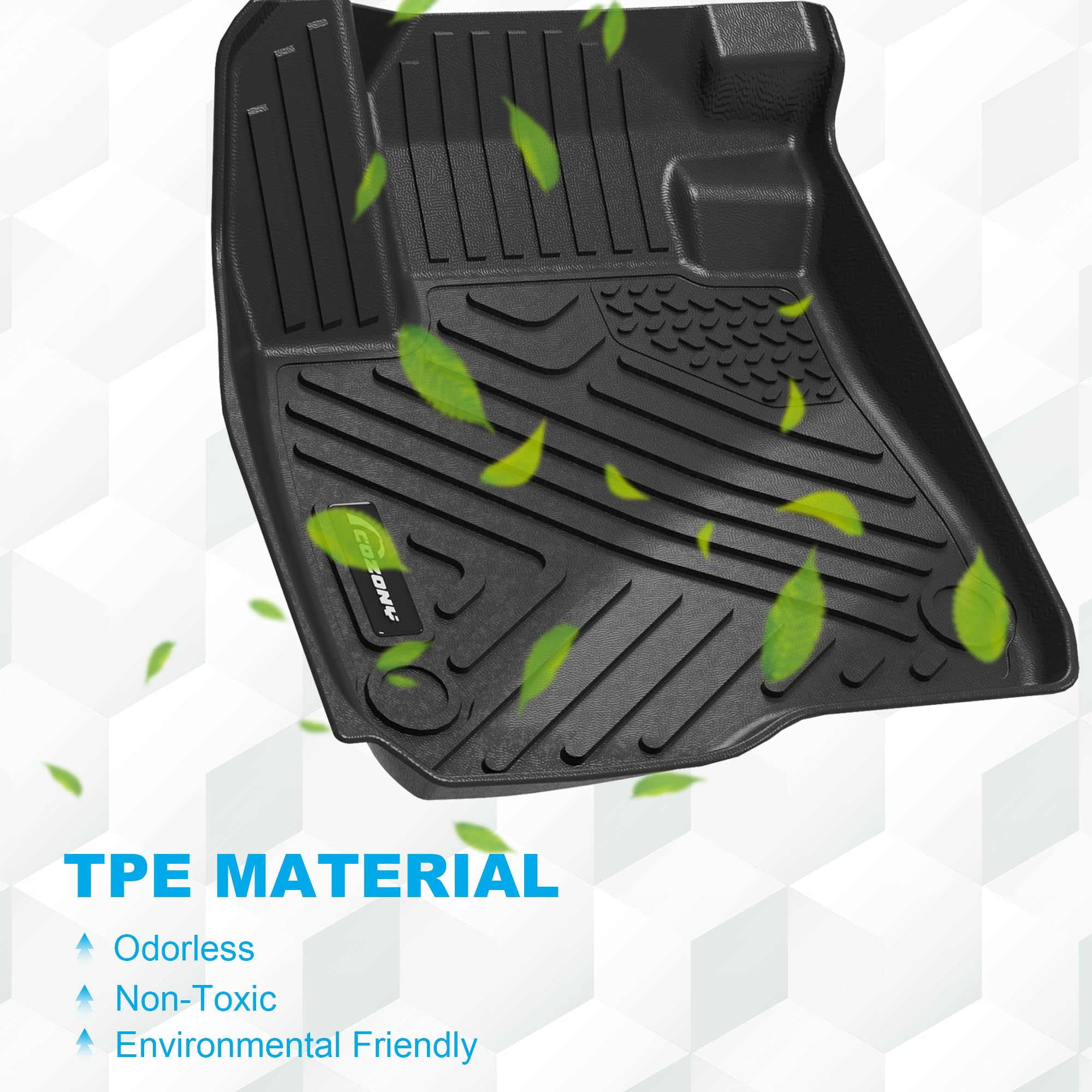Garvee Custom Fit Floor Mats Compatible with Mazda CX-5, Black TPE All-Weather Floor Liners, Front & Rear Set, 2017-2024