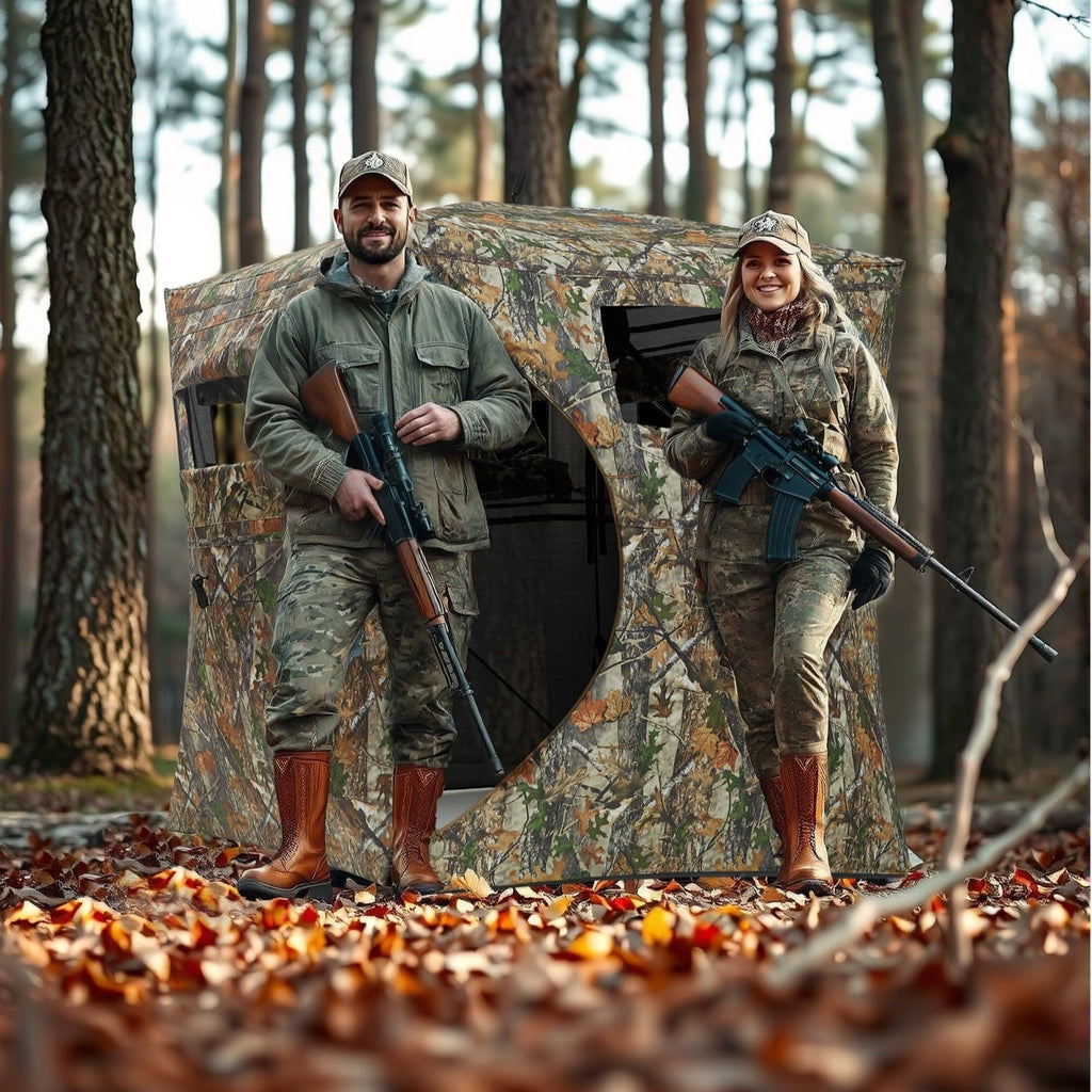 Garvee Pop-Up Hunting Blind - 270° Window Visibility, Silent Magnetic Door, Fits 4-6 People (116"x58"x66"), Lightweight & Portable
