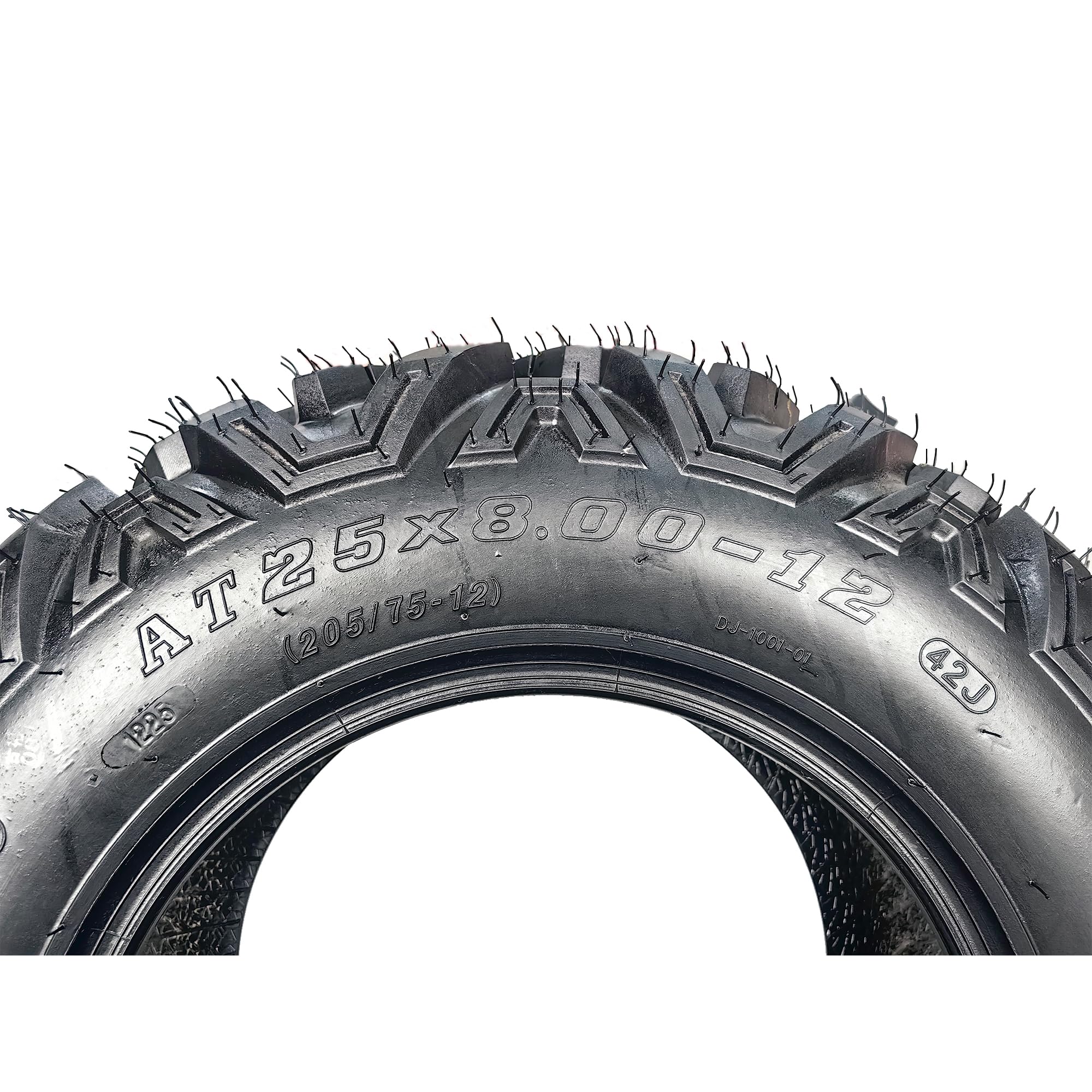 Garvee ATV UTV All-Terrain Tires 25x8-12 Front & 25x10-12 Rear Durable 6 PR Tubeless Off-Road Black