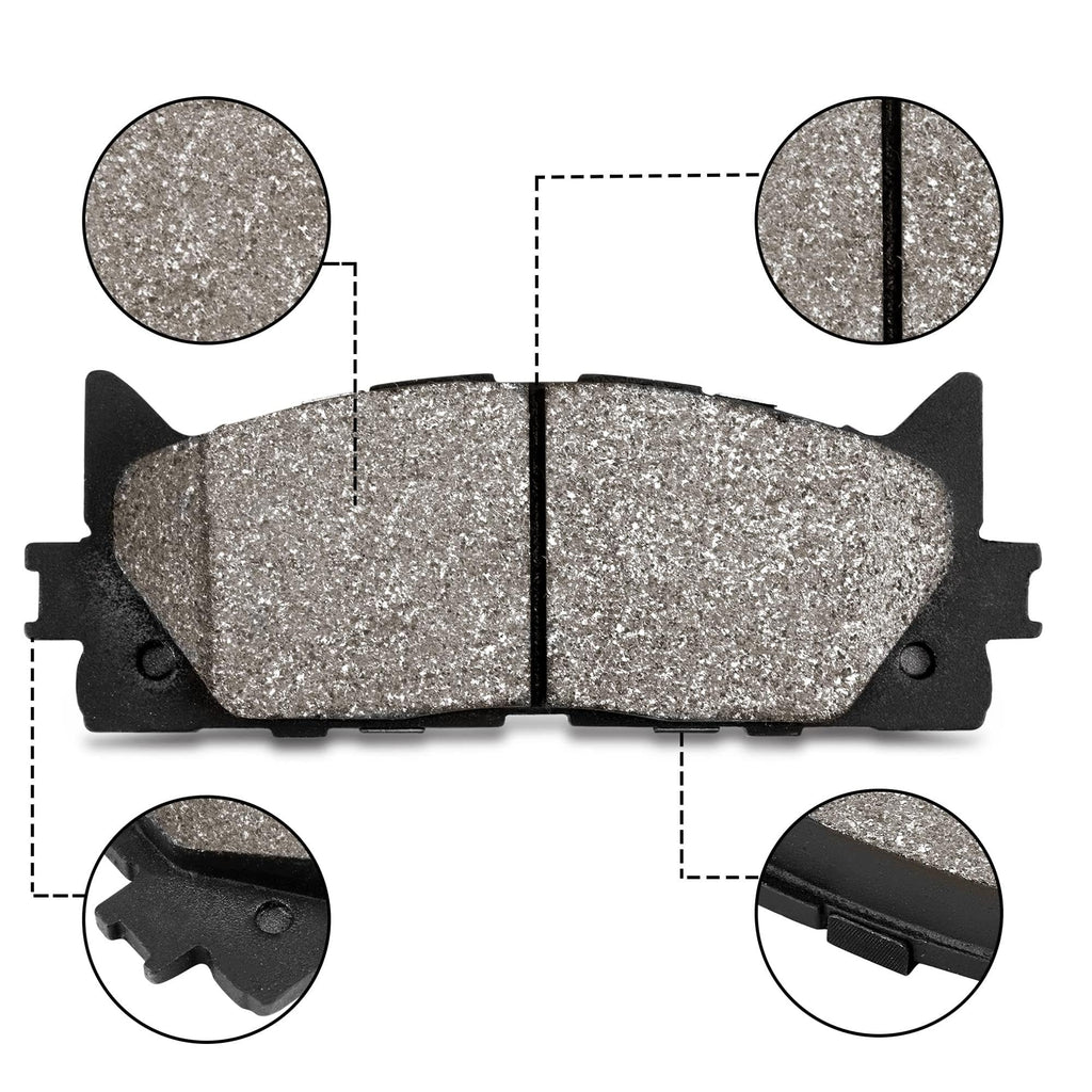Garvee 4Pcs Front Brake Pads, Automotive Ceramic Replacement Brake Pad Set for 2006-2012 RAV-4, 2009-2013 Matrix-