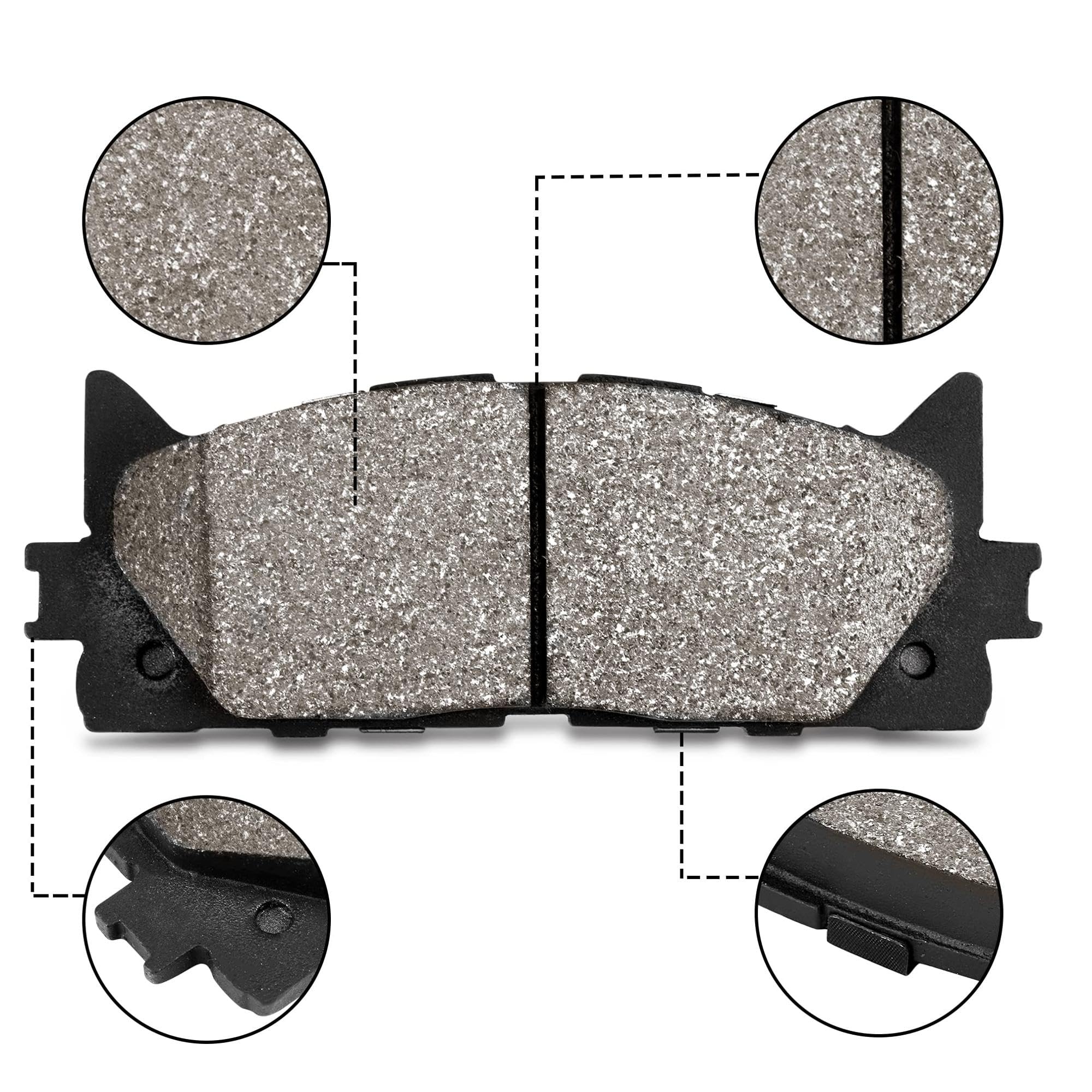 Garvee Front Brake Pads, 4Pcs Premium Ceramic Replacement Brake Pad Set for 2007-2012 Caliber,2001-2005 Stratus,2007-2016 Compass,2007-2017 Patriot,2001-2012 Eclipse,2001-2012 Galant,2004-2016 Lancer