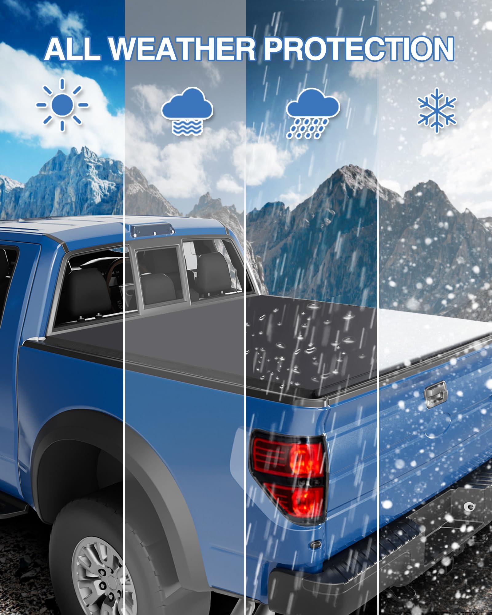 Garvee Soft Quad Fold Truck Bed Tonneau Cover for 2009-2014 Ford F-150