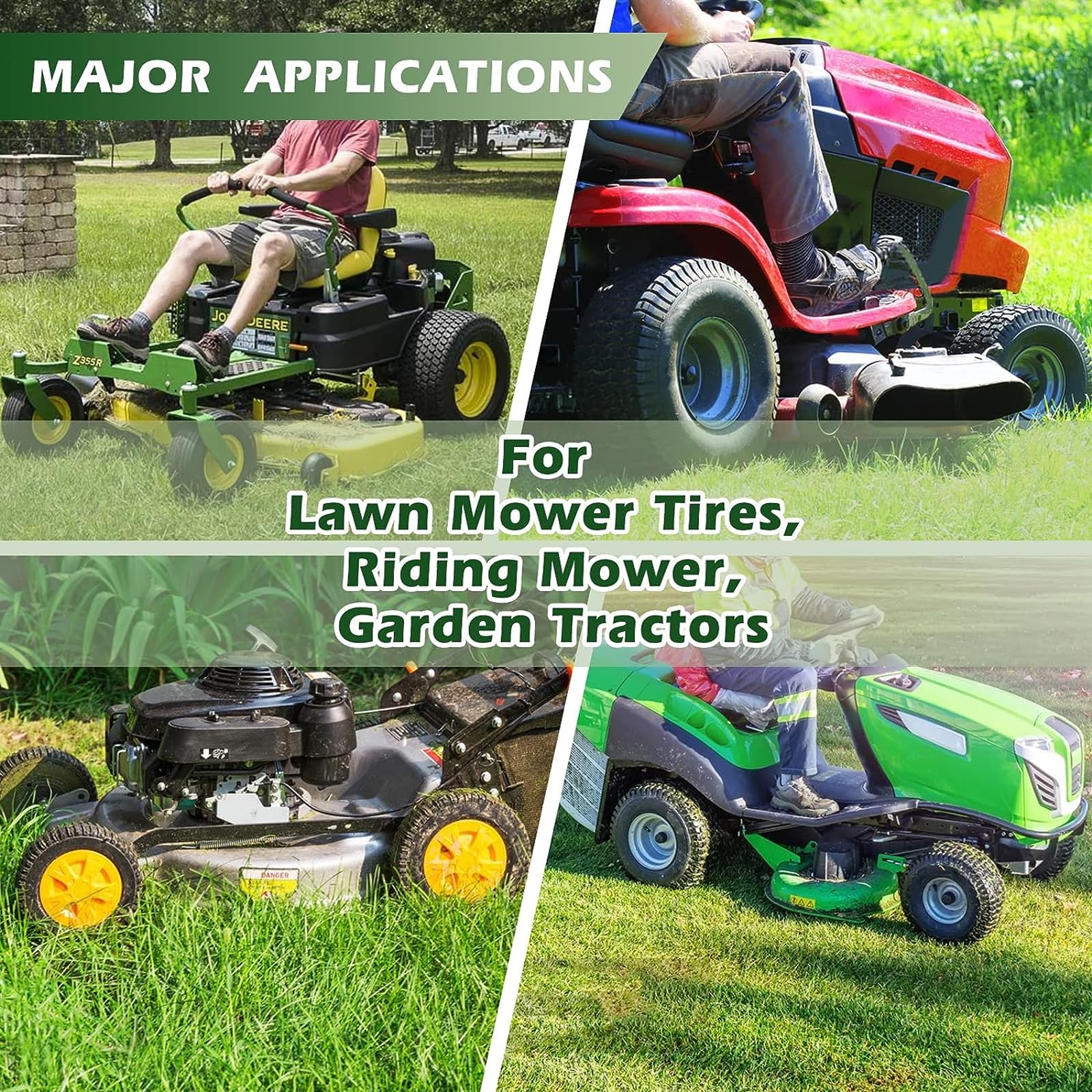 Garvee 20x8.00-8 Tubeless Lawn Mower Tires with Rim (Fit Most Ariens, Husqvarna), 3.48" Offset Hub, 0.757" Bushing with 0.197" Keyway, 20x8-8 20x8x8 Turf Tire, 4 Ply, 965lbs Capacity, Set of 2