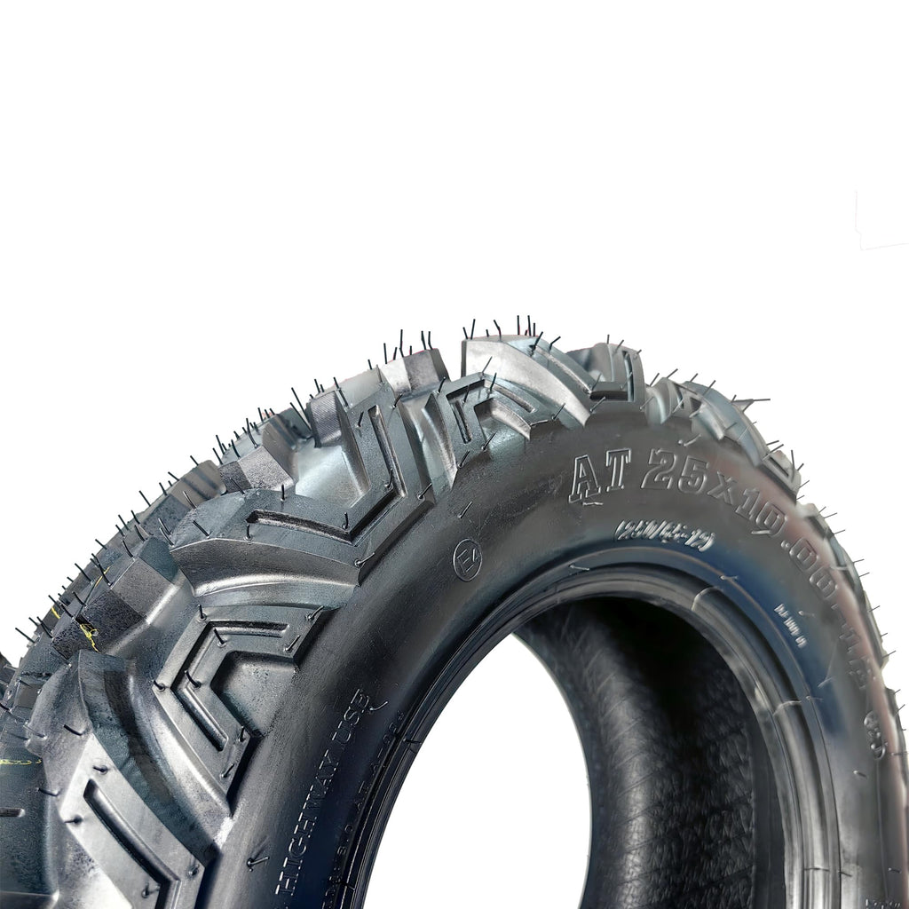 Garvee 25x10-12 ATV UTV Tires 6PR All-Terrain Heavy Duty Tubeless for Trail Mud Rock 25x10-12 12 Rim Black