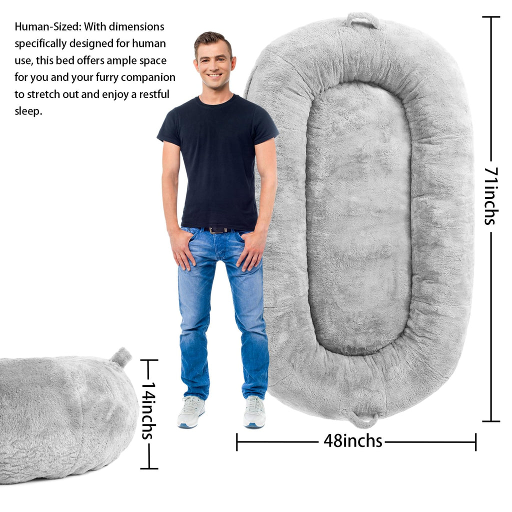 Garvee Giant Dog Bed for Men and Women, 75"x48"x14" - Washable & Plush Dog Bed for People, Suitable for Adults，Human-Sized Bed