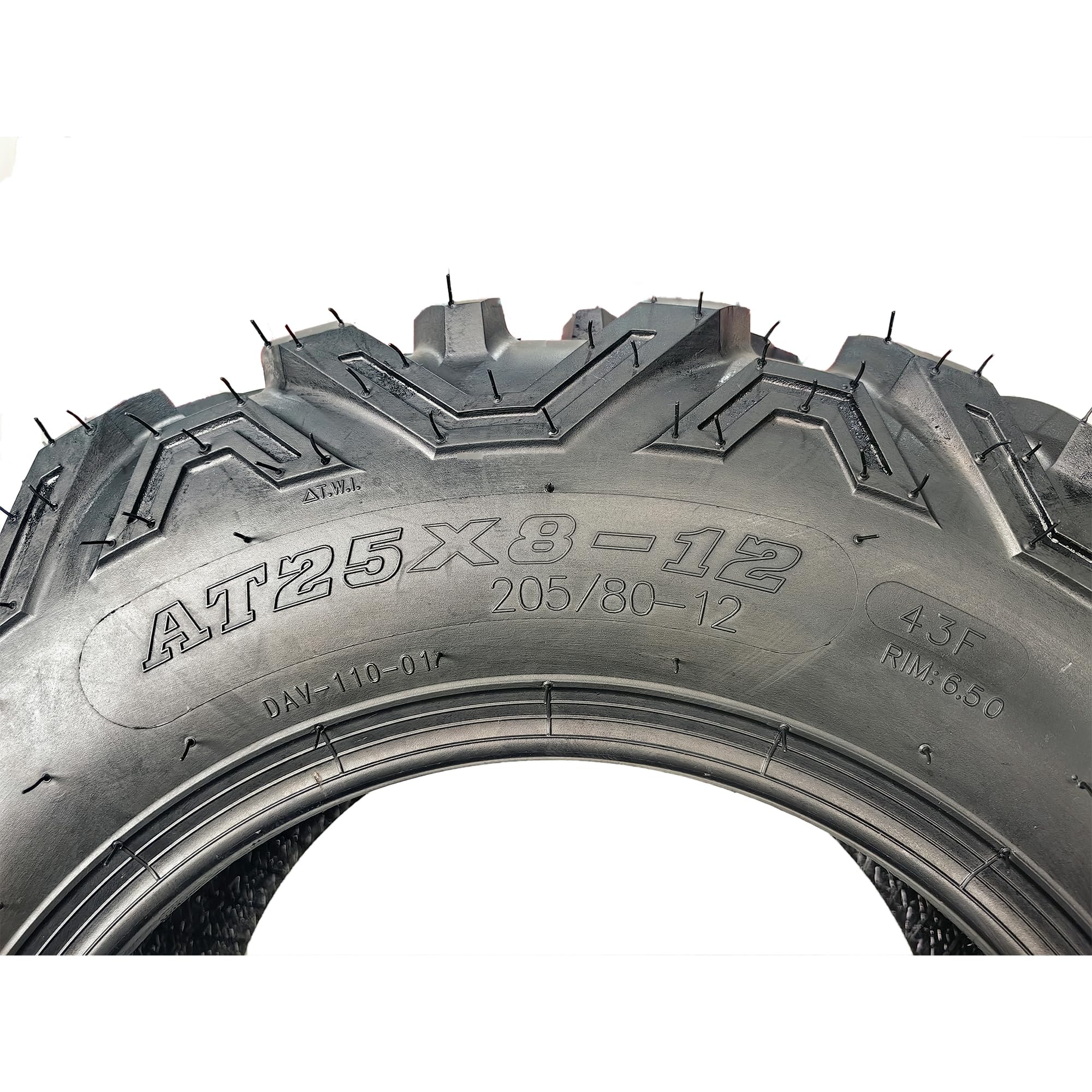 Garvee 25x8-12 ATV UTV Tires 6PR All-Terrain Tubeless Directional Knobby Tread Black