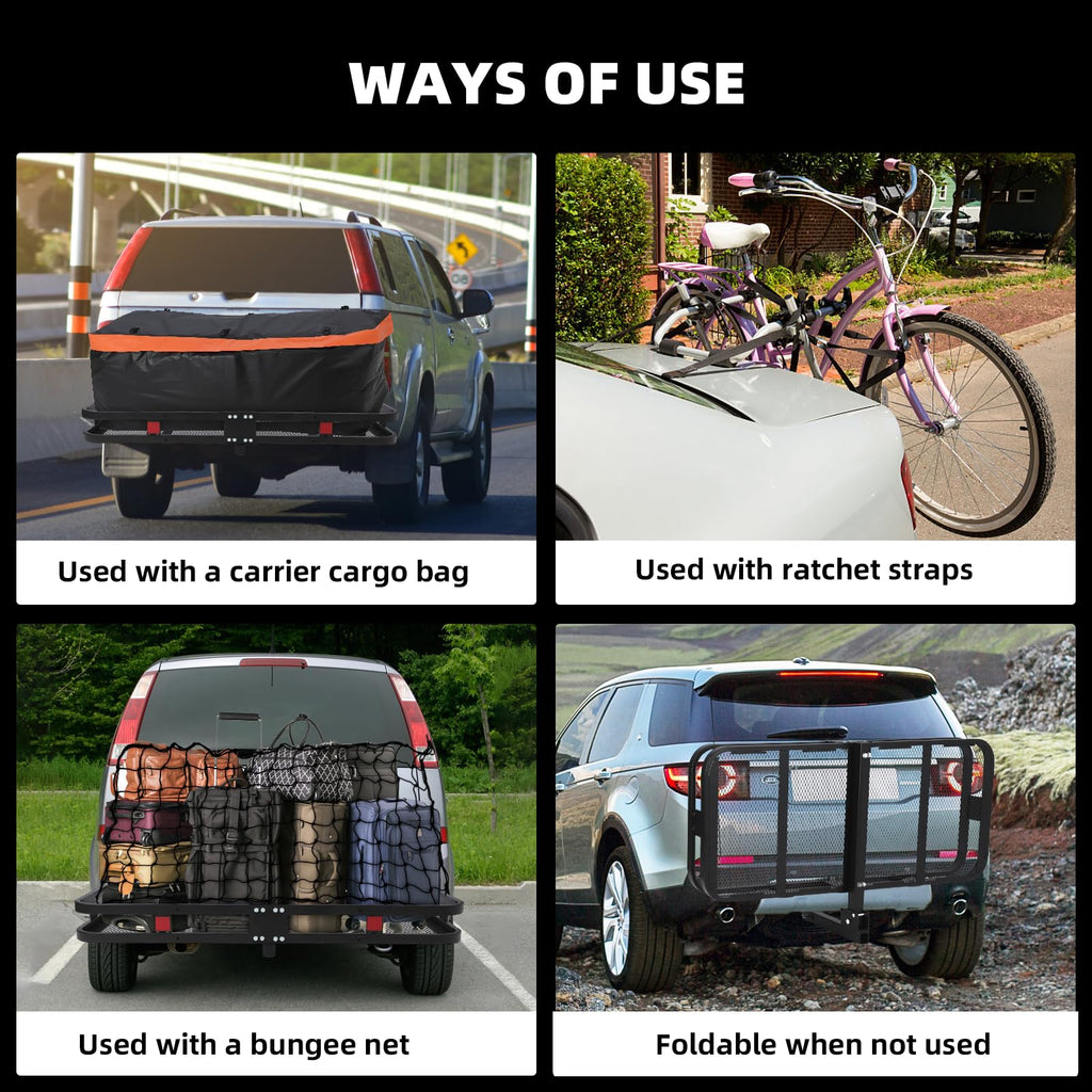 Garvee Heavy Duty Cargo Carrier 500 LBs Steel Construction Large Capacity Travel Safety
