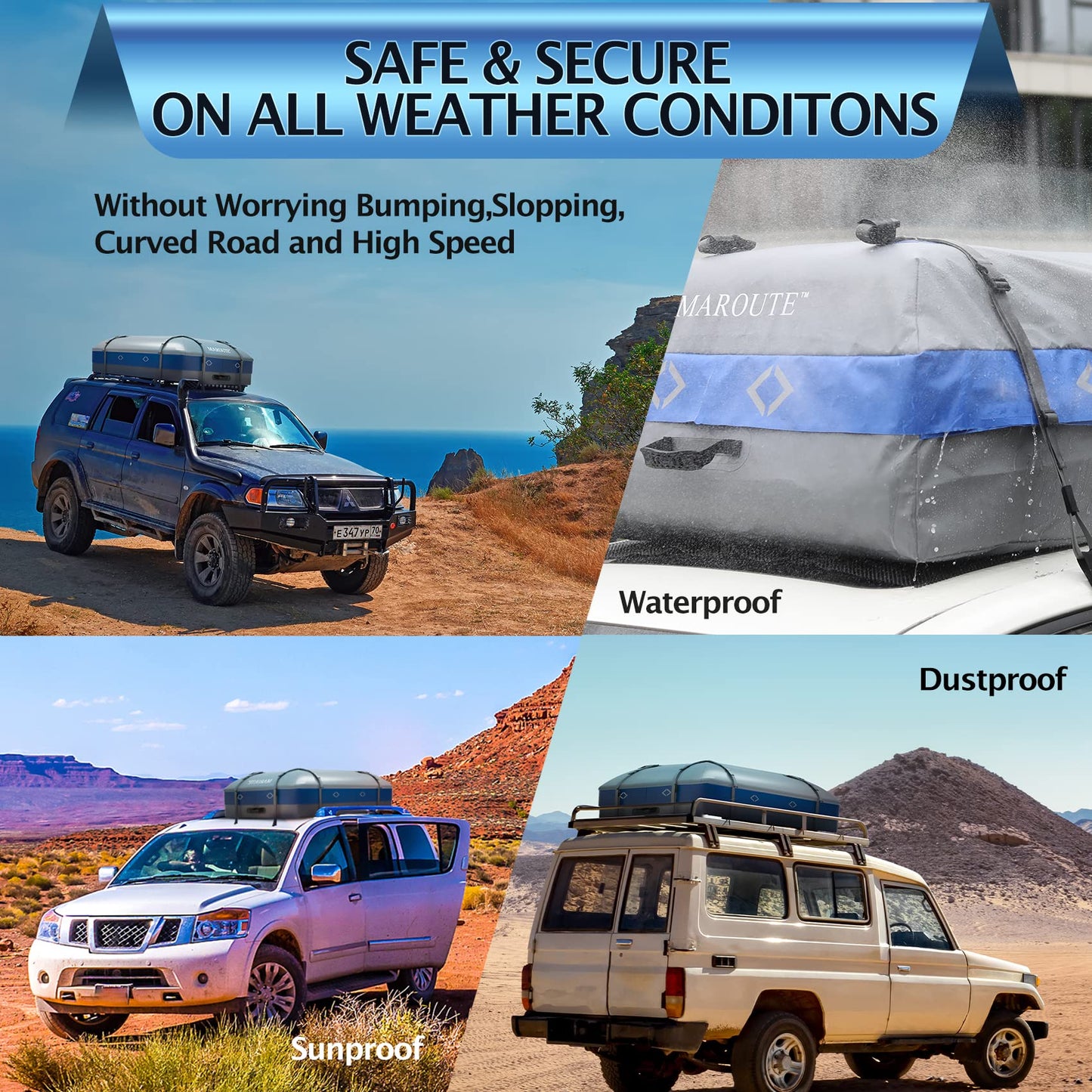 Garvee Roof Rack Carrier Basket Universal 51" X 36" X 5" Rooftop Cargo Carrier Basket Car Luggage Holder Universal for SUV Cars- 200 lb. Capacity (ROOF Basket+ Bag+NET)