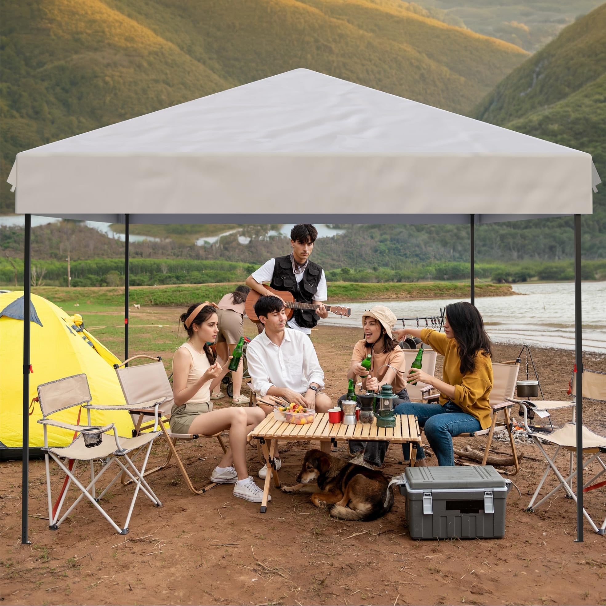 Garvee 10' X 10' Pop Up Canopy Tent Waterproof UV Resistant Commercial Instant Shelter with Carry Bag, White