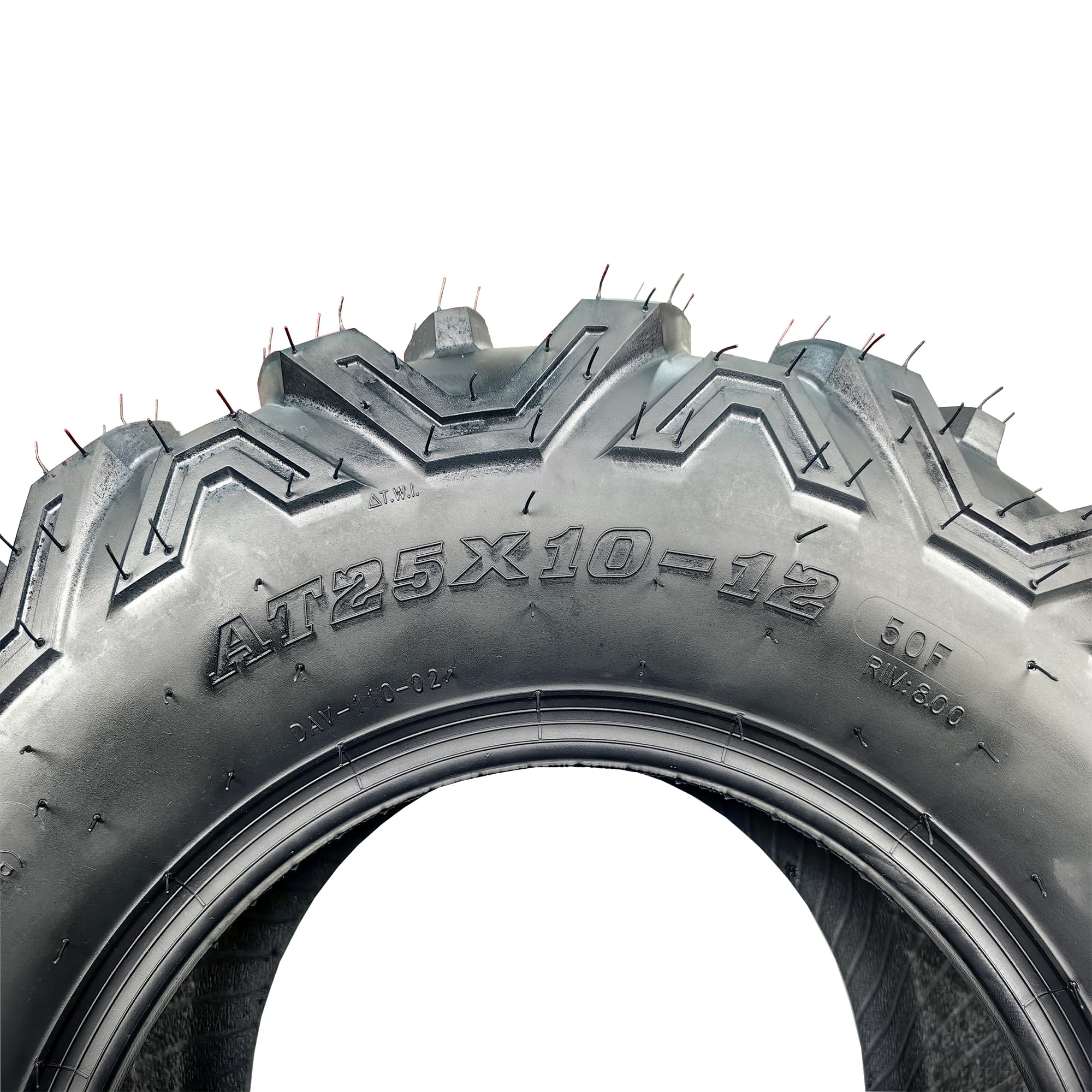 Garvee Set of 4 ATV UTV All-Terrain Tires 25x8-12 Front & 25x10-12 Rear, 6 PR, Tubeless for Off-Road Adventures, Durable and Versatile