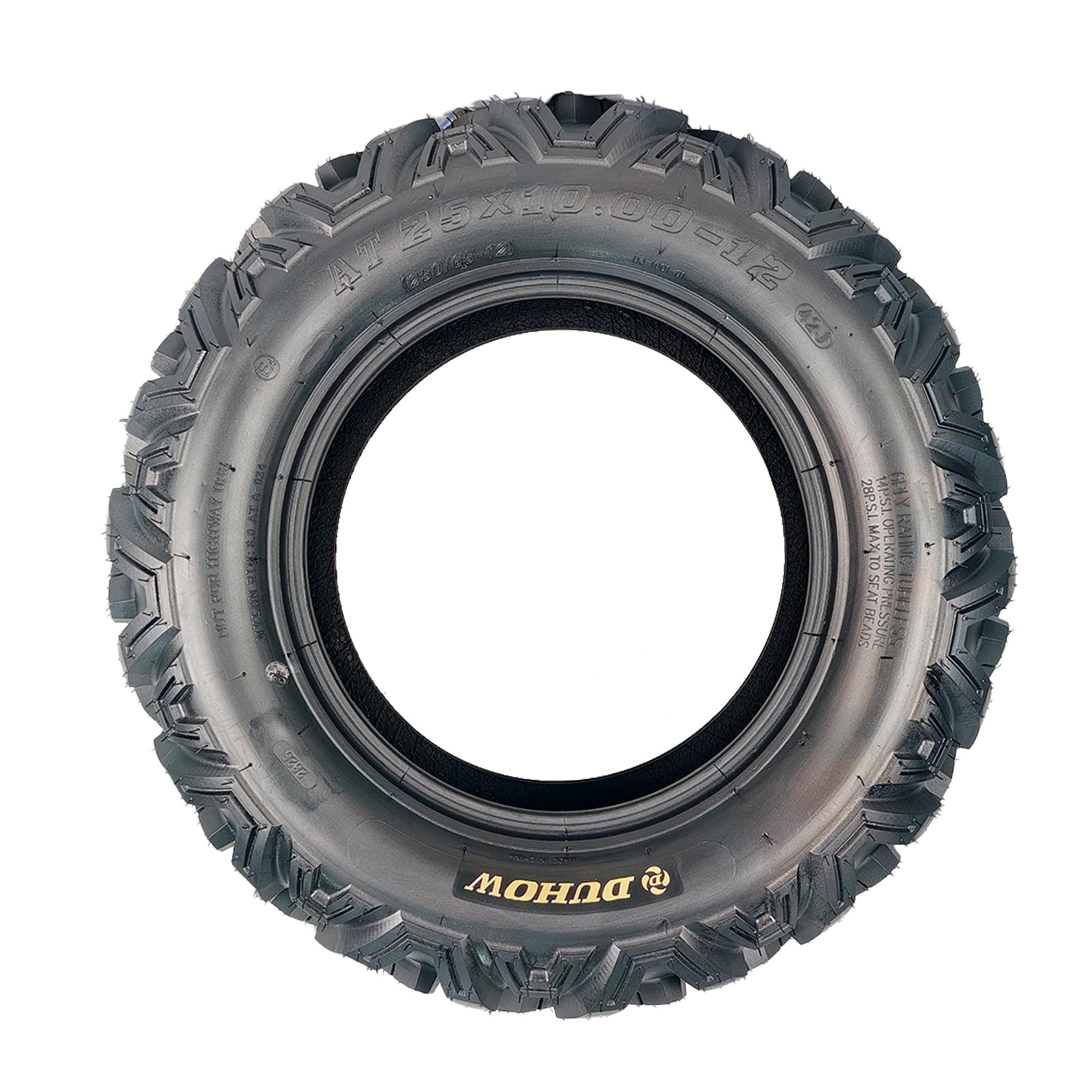 Garvee Set of 2 25x10-12 6PR ATV UTV Tires, All Terrain, Tubeless, Heavy-Duty for Mud, Trail, Sand, Gravel & Street, Black