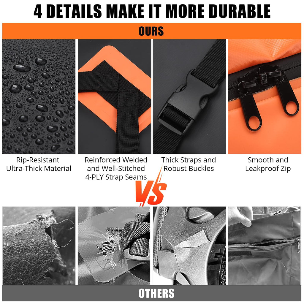 Garvee Car Rooftop Cargo Carrier Waterproof Bag, 15 Cubic Feet, Extra Durable Roof Rack Cargo Bag with Waterproof Zipper, 8 Reinforced Straps, 4 Door Hooks and Luggage Lock