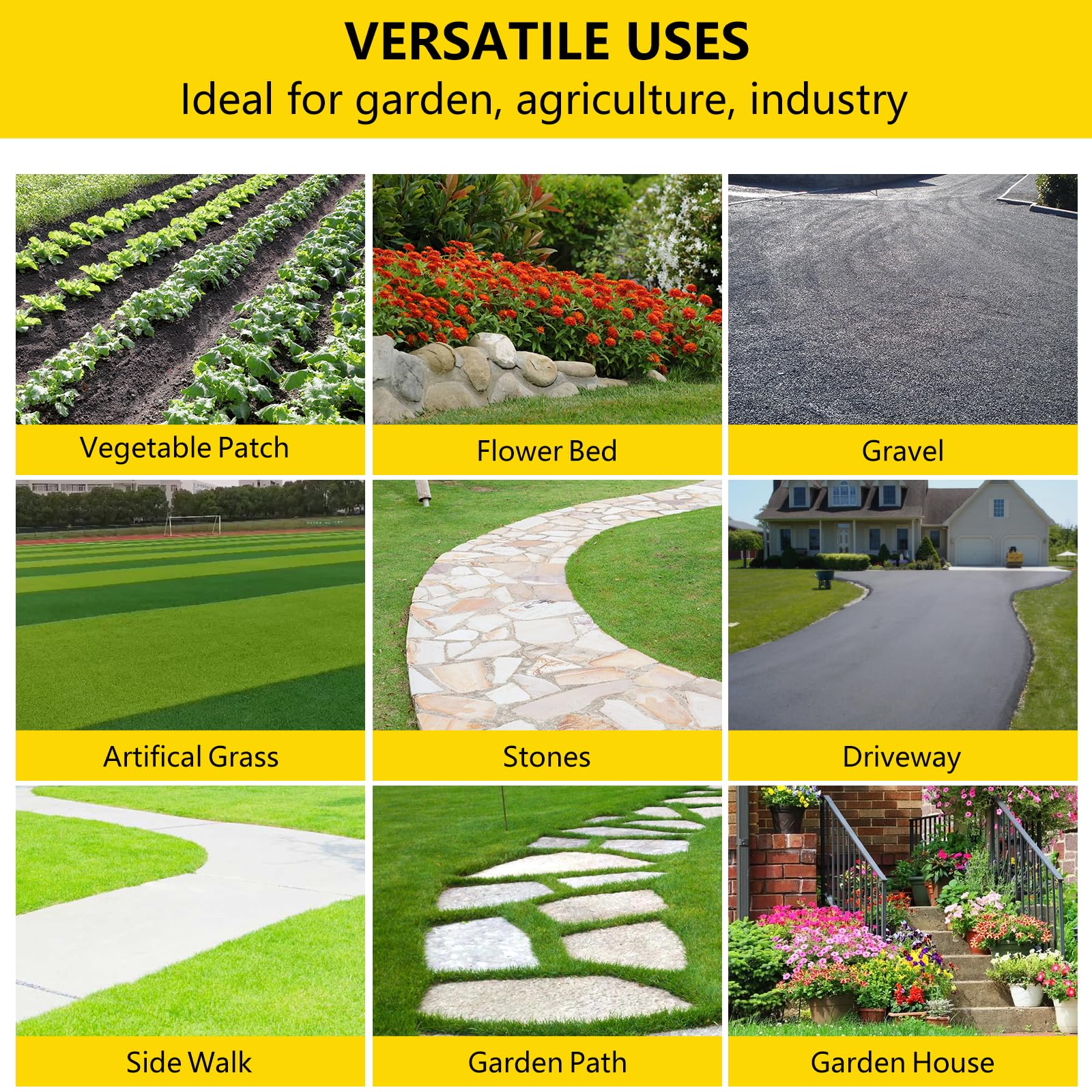 Garvee 6ft x 300ft Weed Barrier Landscape Fabric, Premium Non-Woven 1.8oz Ground Cover Weed Block Gardening Mat, Easy Setup & Superior Weed Control, for Erosion Control, Weed Block, Ground Cover