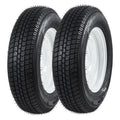 Garvee ST205/75D14 Trailer Tire and Wheel Assembly, Heavy-Duty Load Range C 6PR, 5 Lug White Modular Wheel, 14 Inch Tires for Utility and Boat Trailers, Set of 2