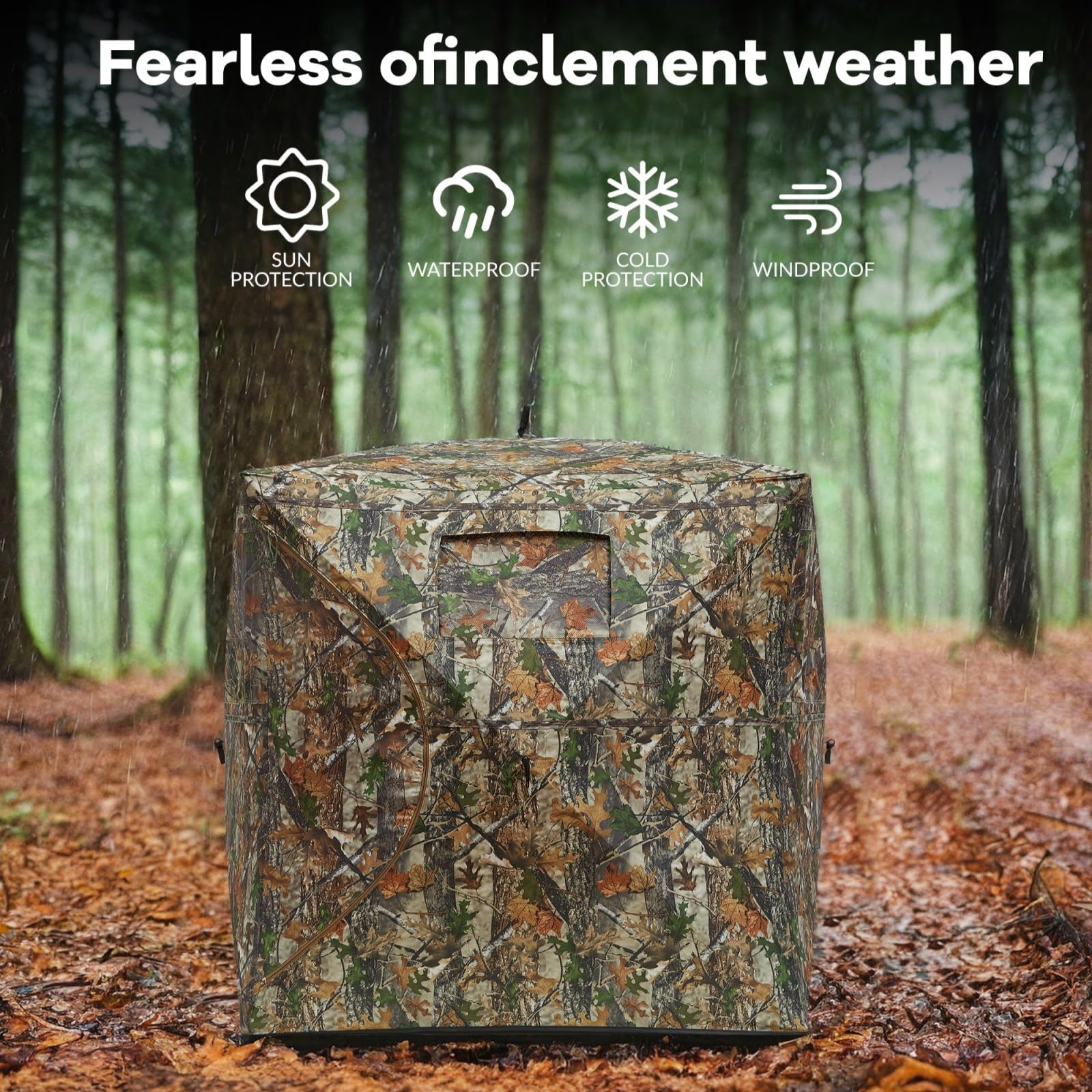 Garvee Pop-Up Hunting Blind - 270° Window Visibility, Silent Magnetic Door, Fits 4-6 People (116"x58"x66"), Lightweight & Portable