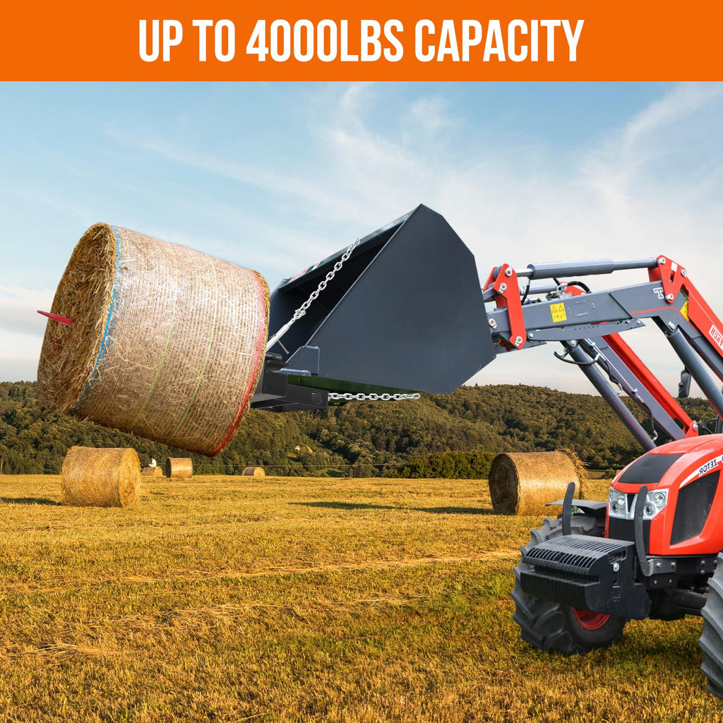 Garvee 39" Hay Spear,Bale Spear 4000lbs Loading Capacity Hay Spear Attachment Skid Steer Loader Tractor Bucket Attachment Quick Attach for Bobcat Tractors