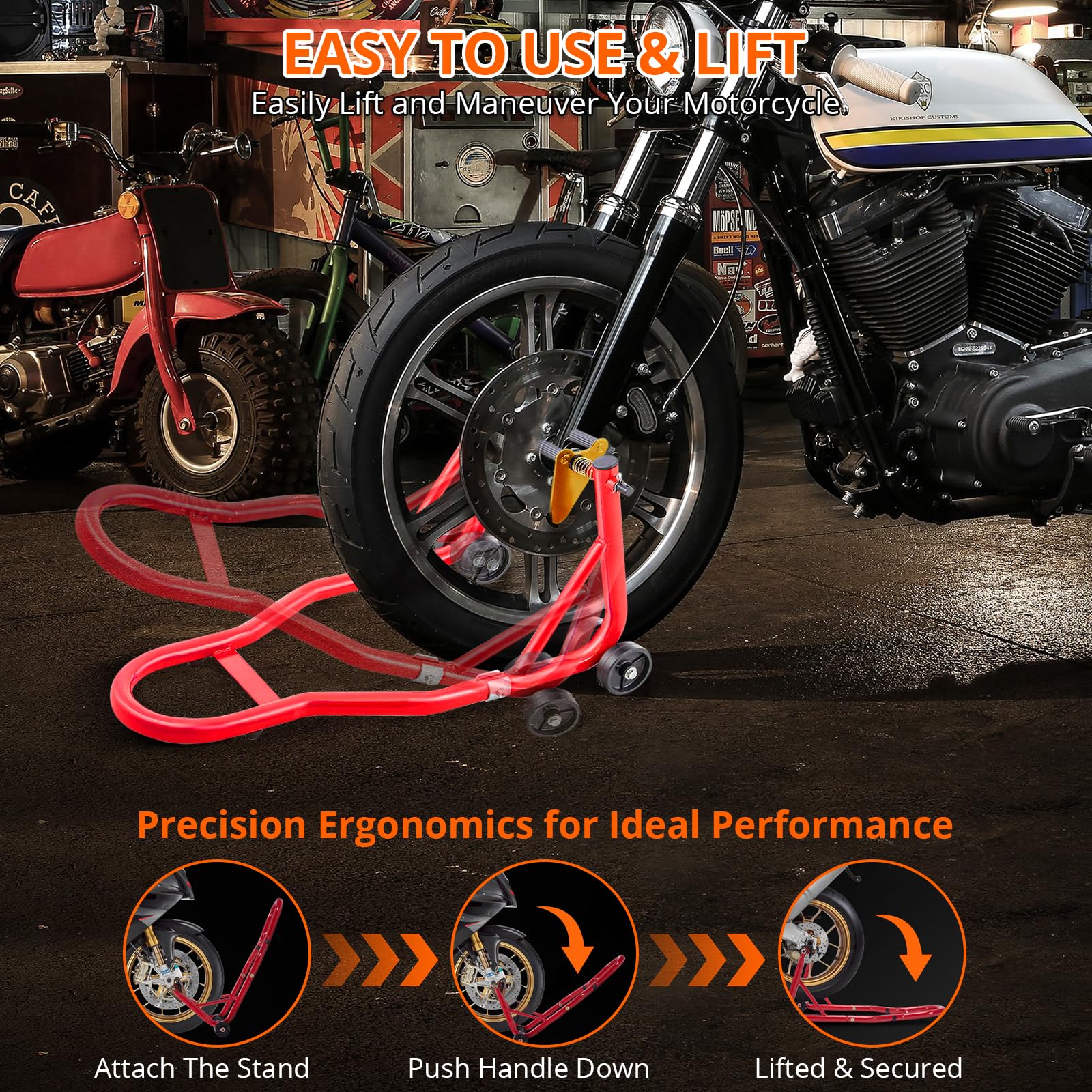 Garvee Motorcycle Stand Lift - 900lbs Front & Rear Combo Universal Motorcycle Stands | Compatible With Most Yamaha Honda Kawasaki Suzuki BMW Motorcycles