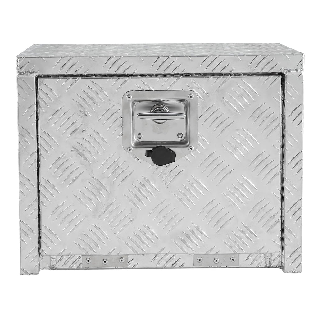 Garvee 18 Inch Heavy Duty Aluminum Underbody Tool Box, Waterproof Truck Storage Organizer Chest, Silver, for Pickup Truck Bed, RV Trailer