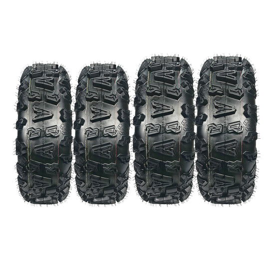 Garvee ATV UTV All-Terrain Tires 25x8-12 Front & 25x10-12 Rear Durable 4 PR Tubeless Off-Road Black