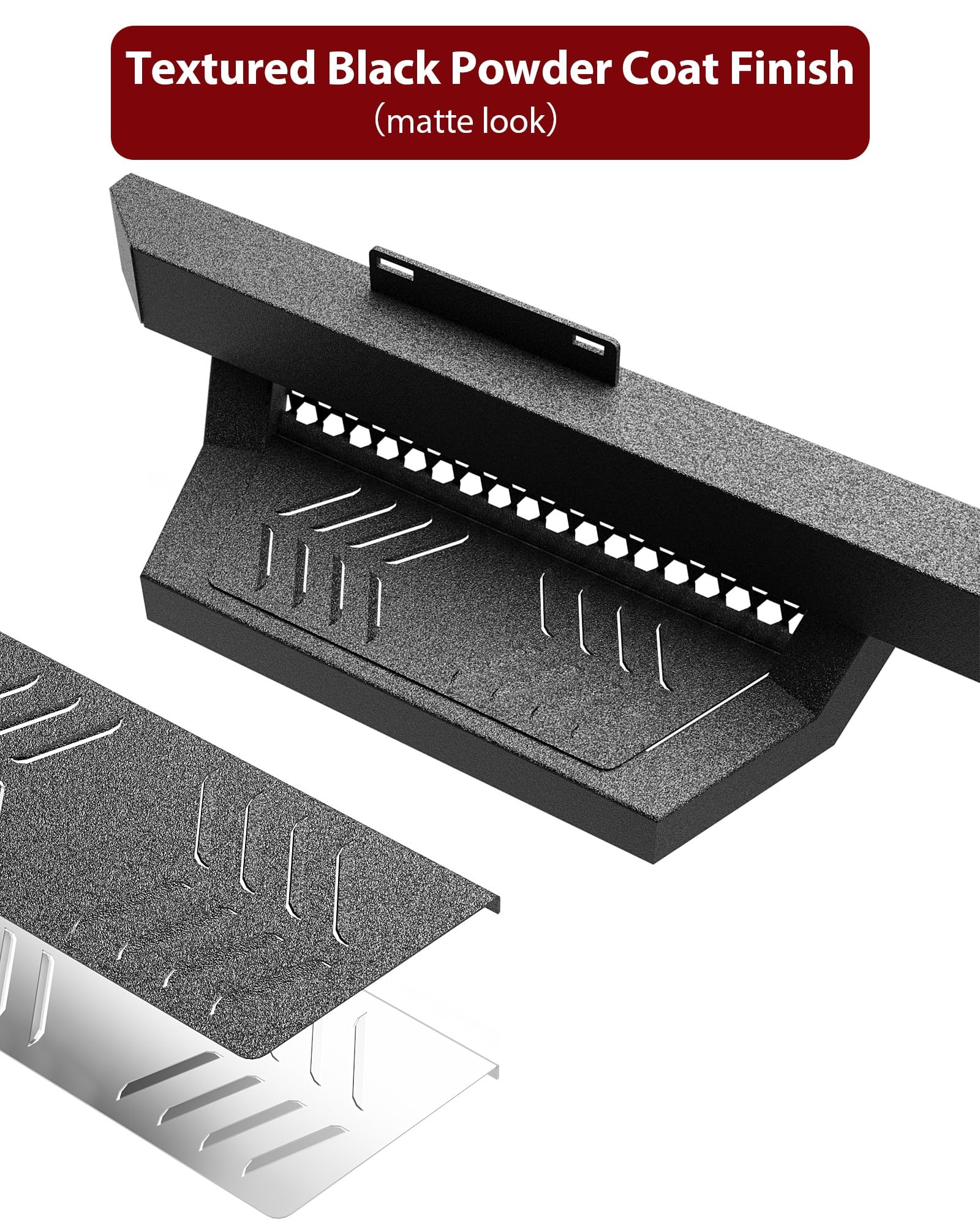 Garvee Running Boards Drop Side Steps for 2019-2024 Dodge Ram 1500 Crew Cab (NOT FIT 19-24 Classic), Textured Black Truck Nerf Bars