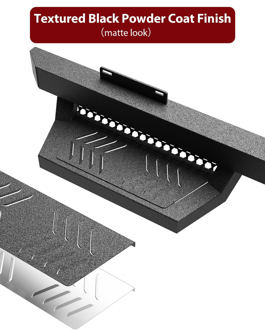Garvee Running Boards Drop Side Steps for 2018-2024 Jeep Wrangler JL 4 Door, Textured Black Truck Nerf Bars