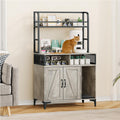 Garvee Cat Litter Box Enclosure, 3 Shelves, Modern Style, Hidden Litter Box Furniture with Storage and Doors, Grey