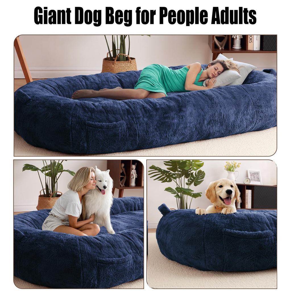 Garvee Giant Dog Bed for Men and Women, 75"x48"x14" - Washable & Plush Dog Bed for People, Suitable for Adults，Human-Sized Bed