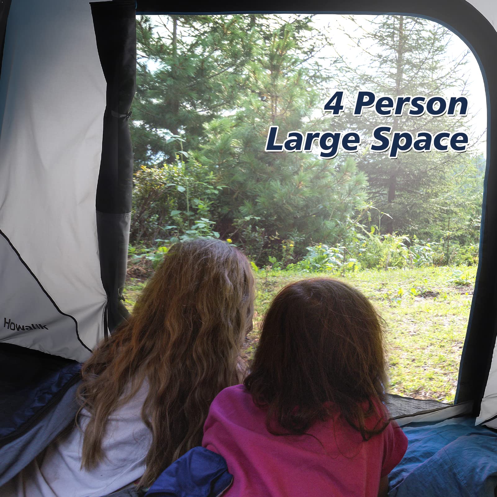 Garvee Camping Tent 4-5 Person Portable Waterproof Windproof | 190T PU Material | Instant Pop Up | UV Resistant | Hiking Backpacking Traveling Outdoor