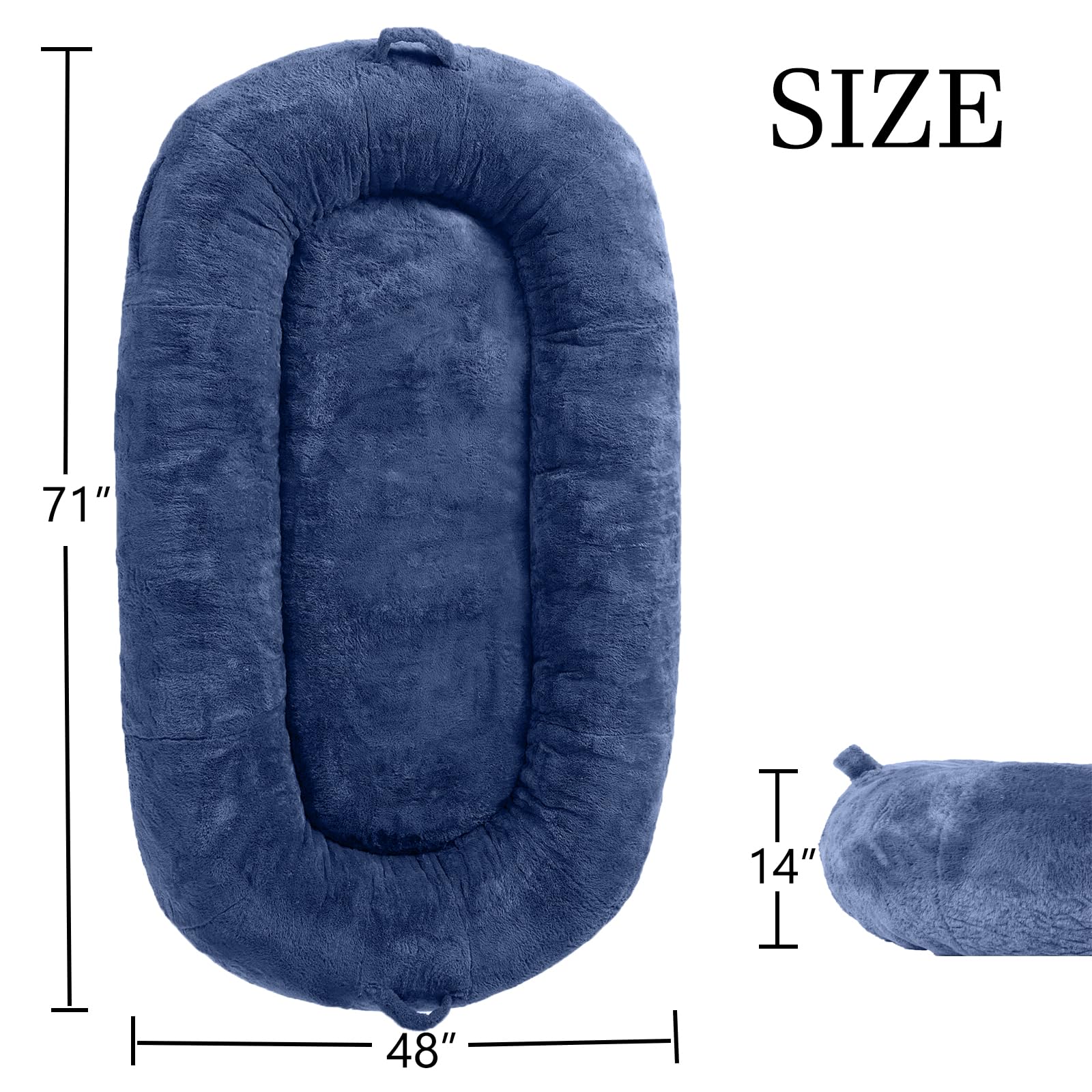 Garvee Giant Dog Bed for Men and Women, 75"x48"x14" - Washable & Plush Dog Bed for People, Suitable for Adults，Human-Sized Bed