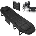 Garvee 75" Portable Folding Bed With Cushion And Pillow, Camping Cot For Adults, 500 Lbs Capacity, Lightweight Black Tent Cot For Indoor Outdoor