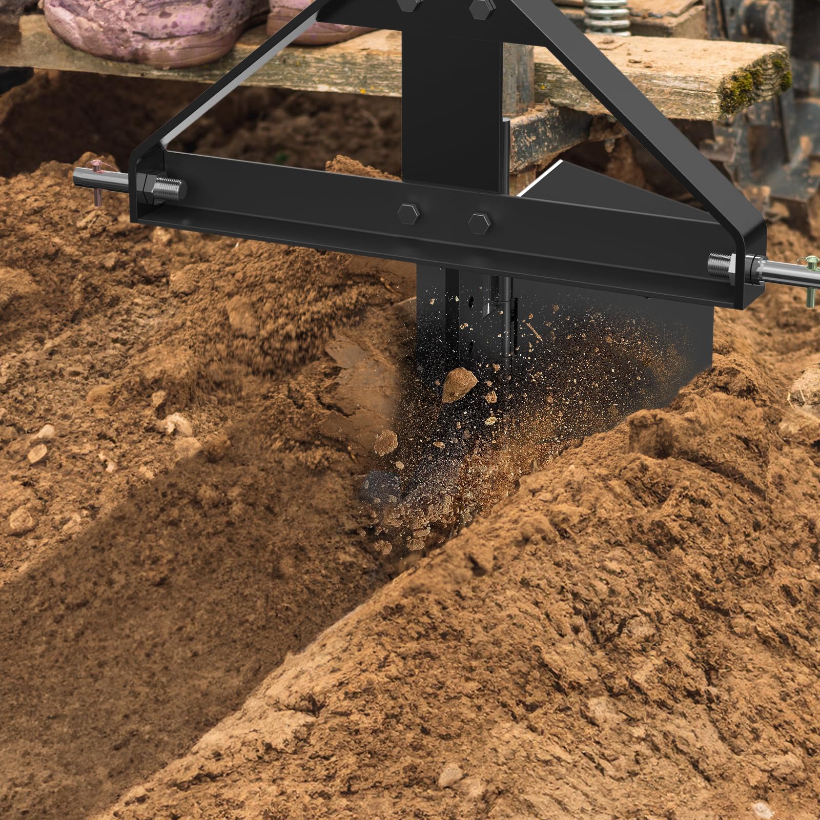 Garvee Middle Buster for 3 Point Hitch Tractors, Heavy Duty Steel Plow, Durable Furrower & Plow Blades, Easy Install, Rust-Proof, Suitable for Farming & Gardening