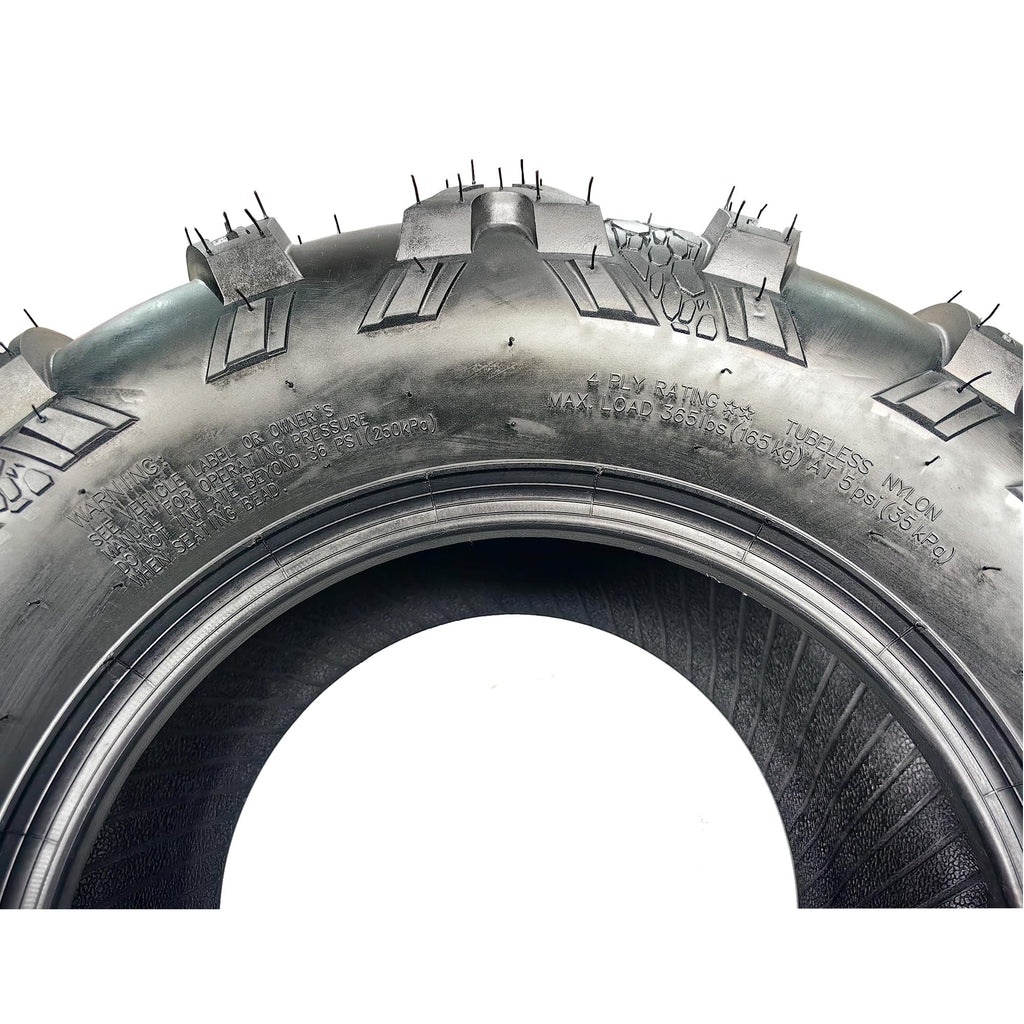 Garvee ATV UTV All-Terrain Tires 25x8-12 Front & 25x10-12 Rear Durable 4 PR Tubeless Off-Road Black