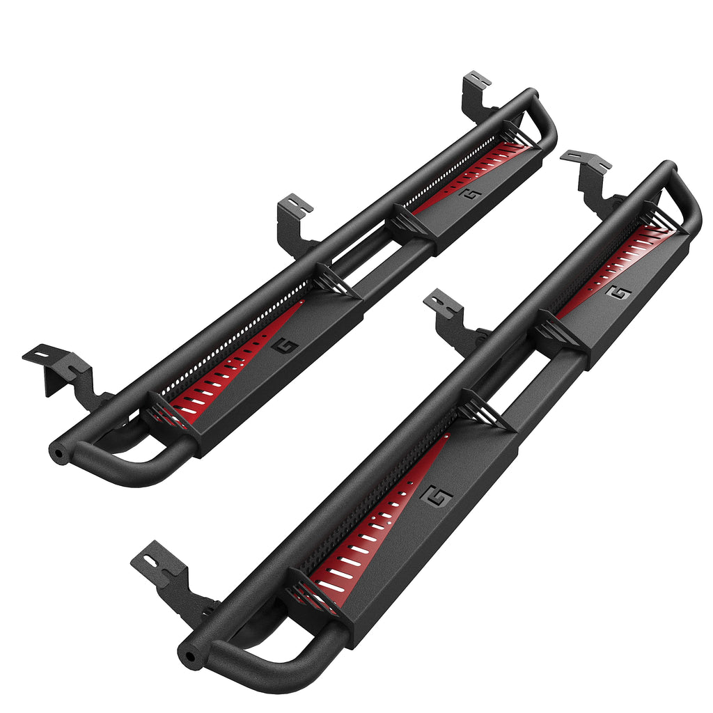 Garvee 6" Running Boards Compatible with 2005-2023 Toyota Tacoma Double Cab, Bolt-On Steel Side Steps, Black, Durable, Non-Slip, Customizable