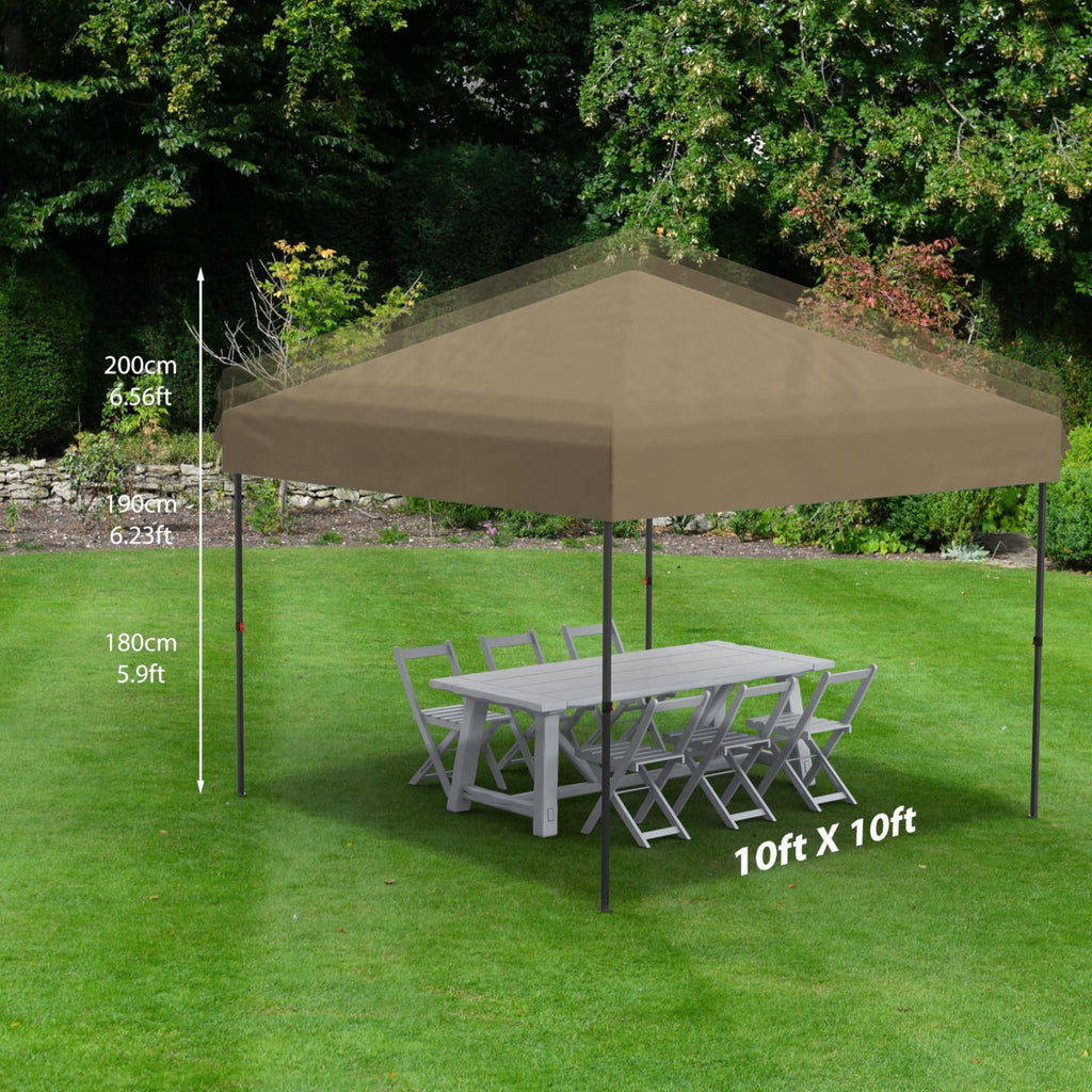 Garvee 10'x10' Pop Up Canopy, Easy Up Canopy Tent, Heavy Duty Tents for Parties, One Person Set Up Event Tent