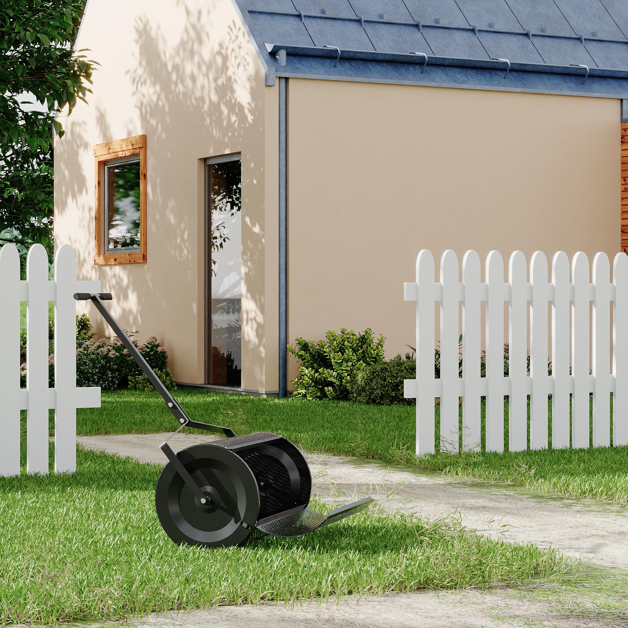 Garvee 2-Pack 24-Inch All-Season Lawn Spreaders – Compost, Mulch & Soil Spreader with Smart Dial Control