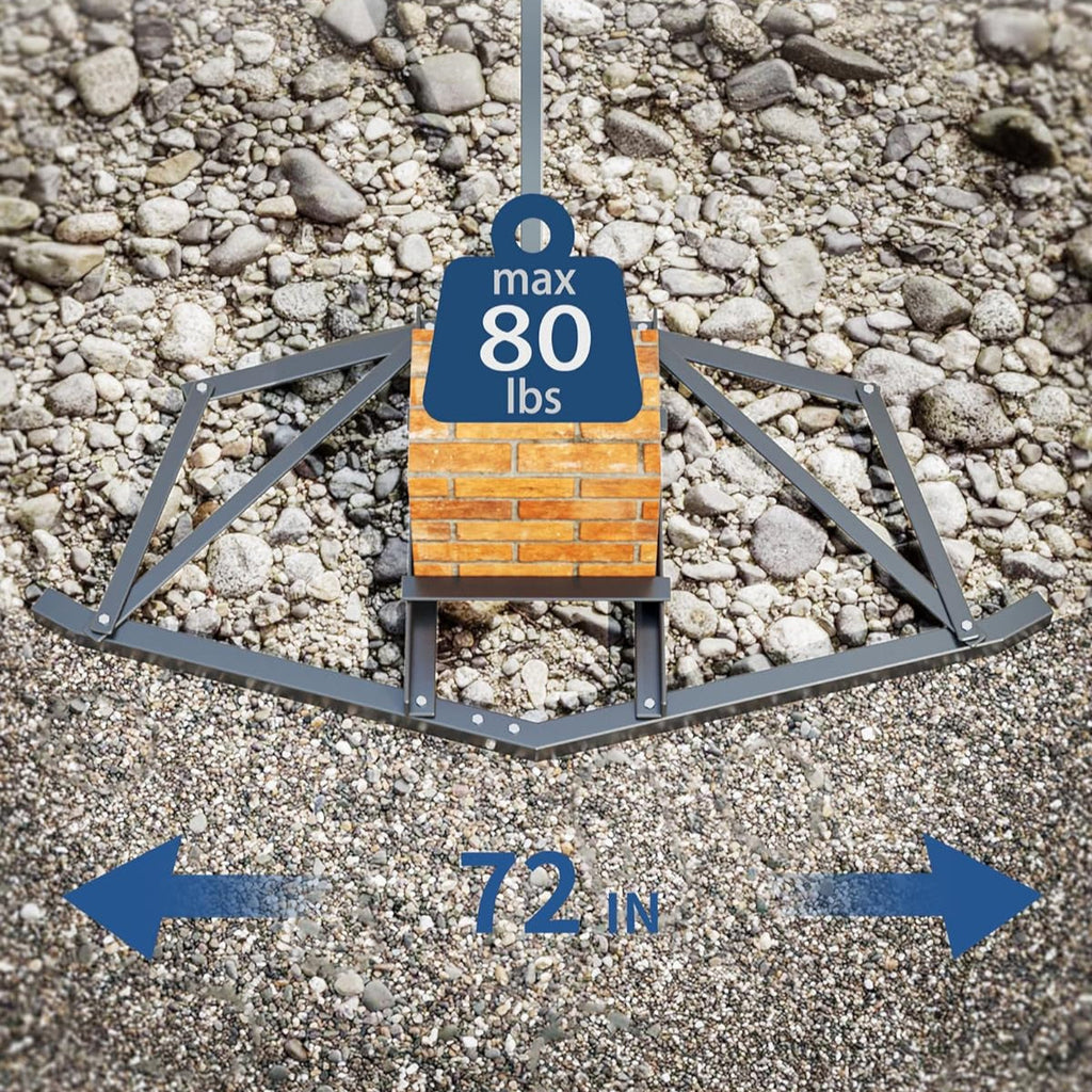 Garvee 72" Wide Driveway Drag - Heavy Duty Gravel Leveler, Tow Behind Drag Harrow, Driveway Tractor Harrow with 2 Adjustable Bars, Heavy Duty Steel, Driveway Grader for ATV, UTV, Garden Lawn Tractors